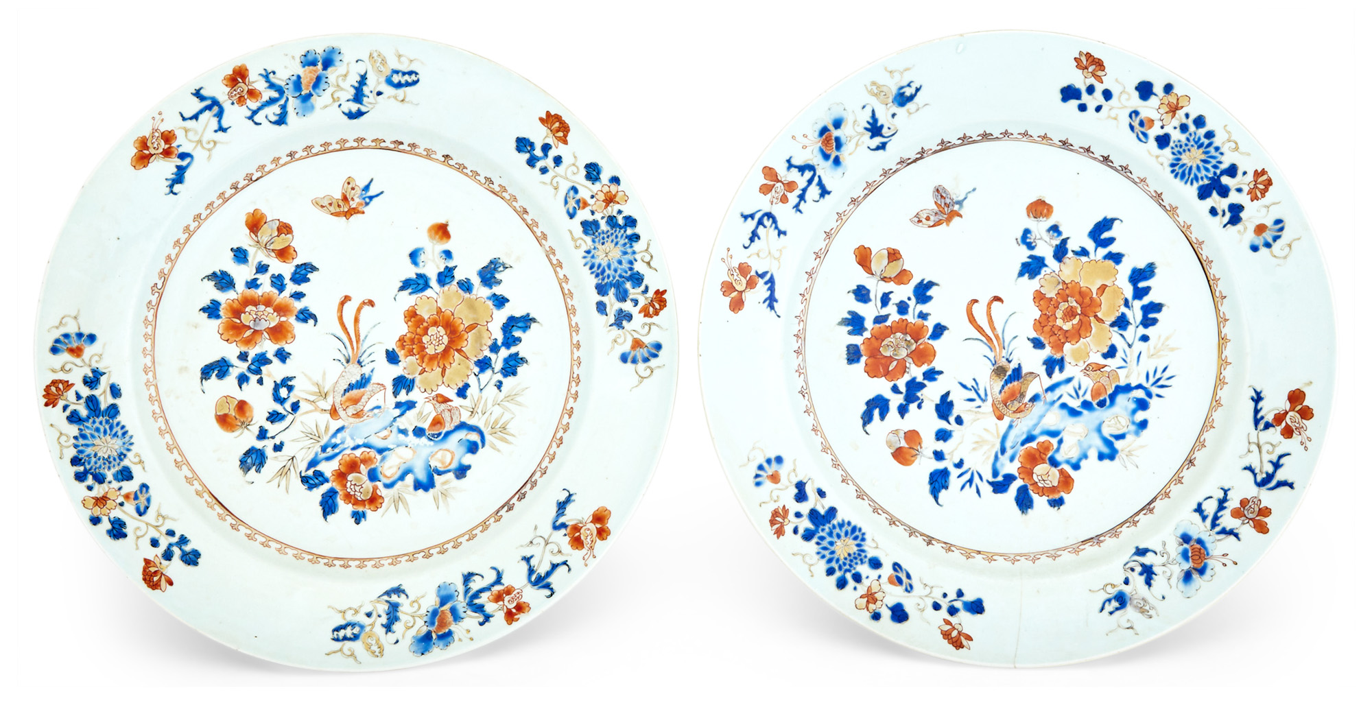Lot image - A Pair of Chinese Export Imari Porceain Dishes