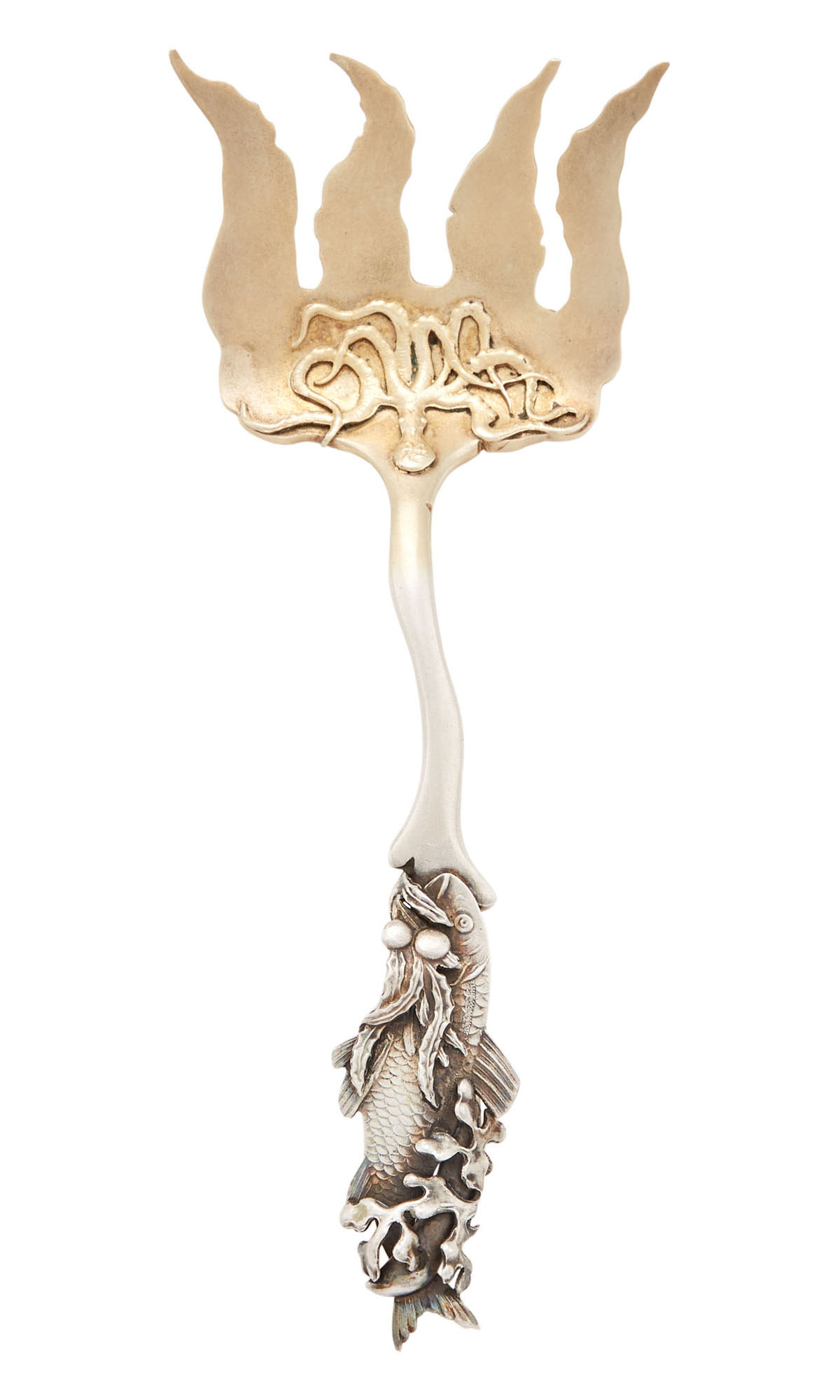 Lot image - George W. Shiebler Sterling Silver and Parcel Gilt Marine Theme Sardine Fork