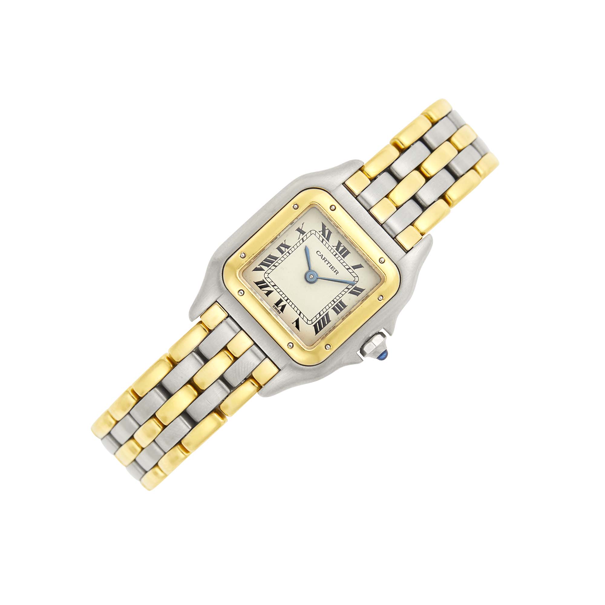 Lot image - Cartier Stainless Steel and Gold Panthère Wristwatch