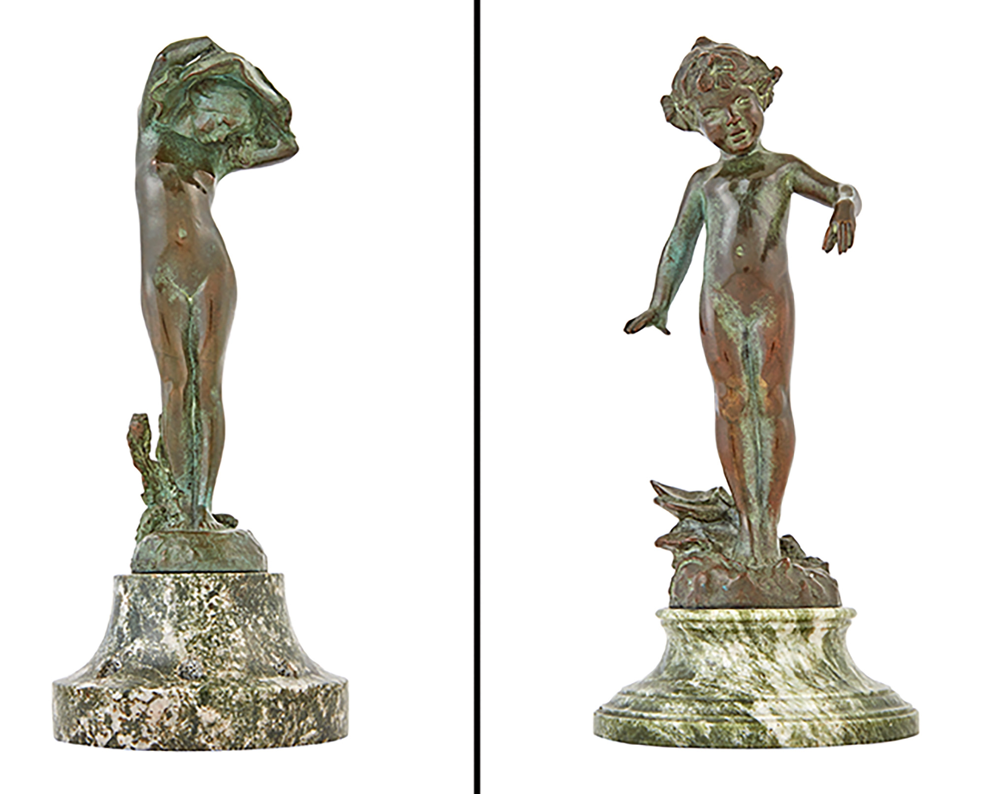 Lot image - Two Patinated Bronze Figures
