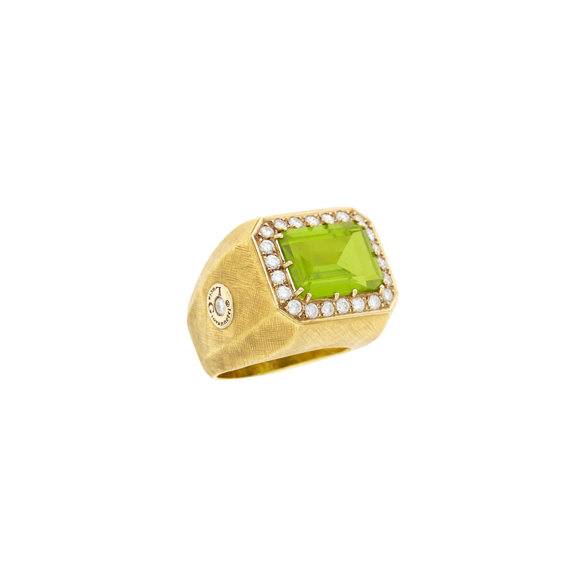 Lot image - Gold, Peridot and Diamond Ring