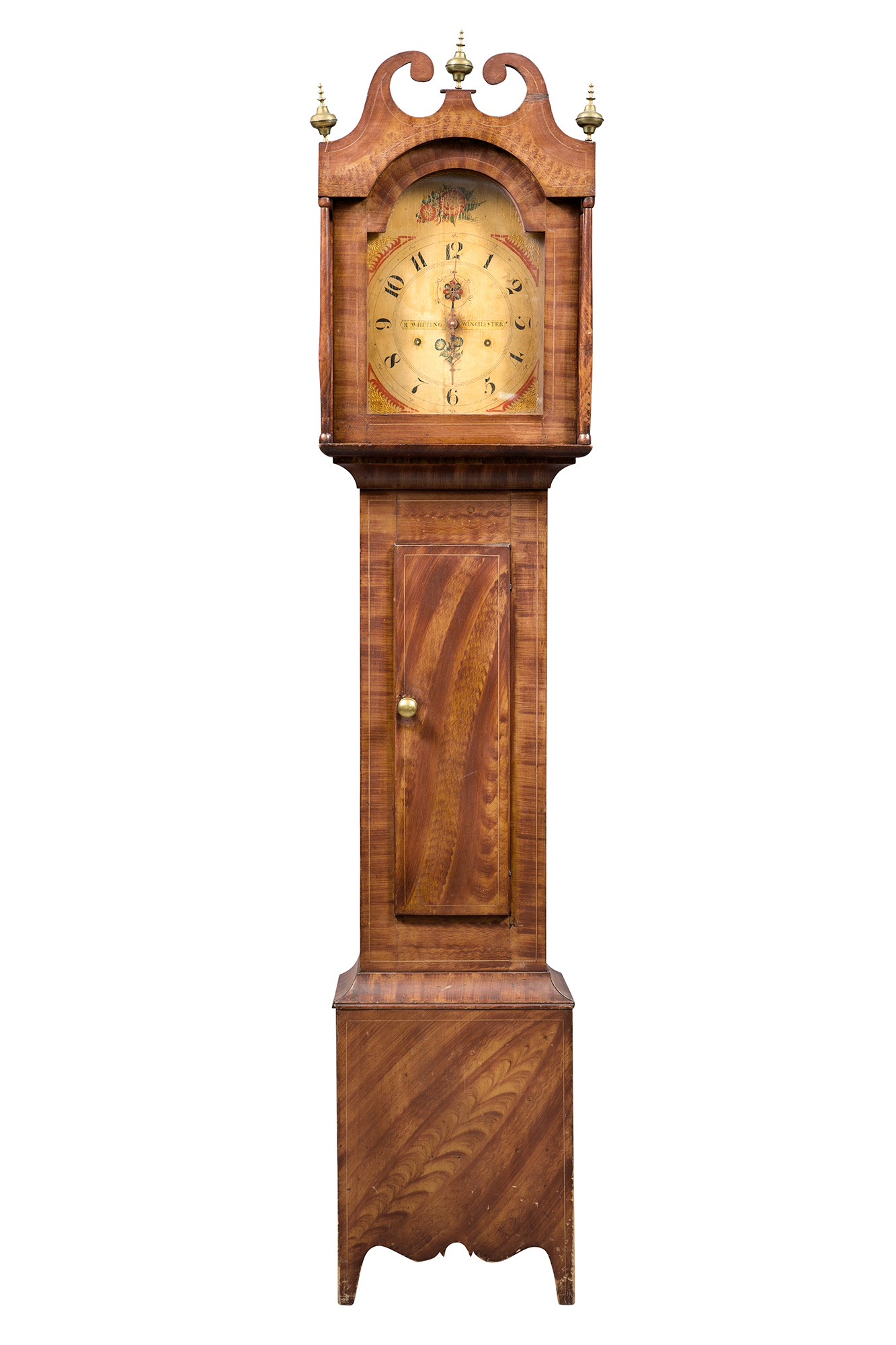 Lot image - Federal Grain Painted Tall Case Clock