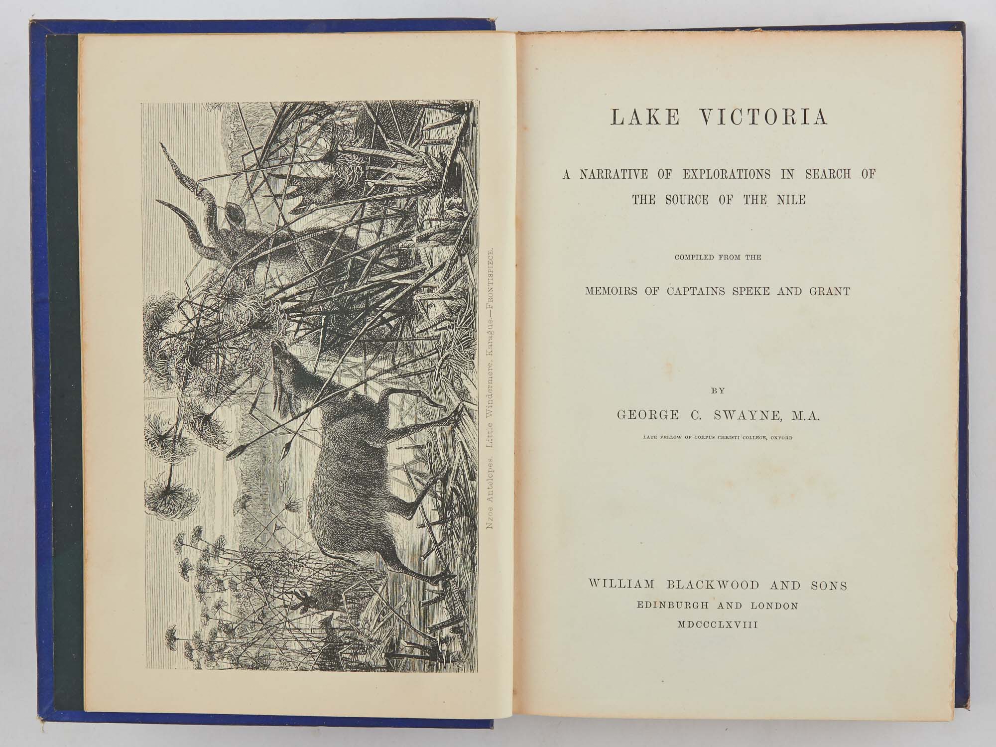 Lot image - SWAYNE, C.  Lake Victoria. A Narrative of Explorations in Search of the Source of the Nile compiled from the memoirs of Captains Speke and Grant.