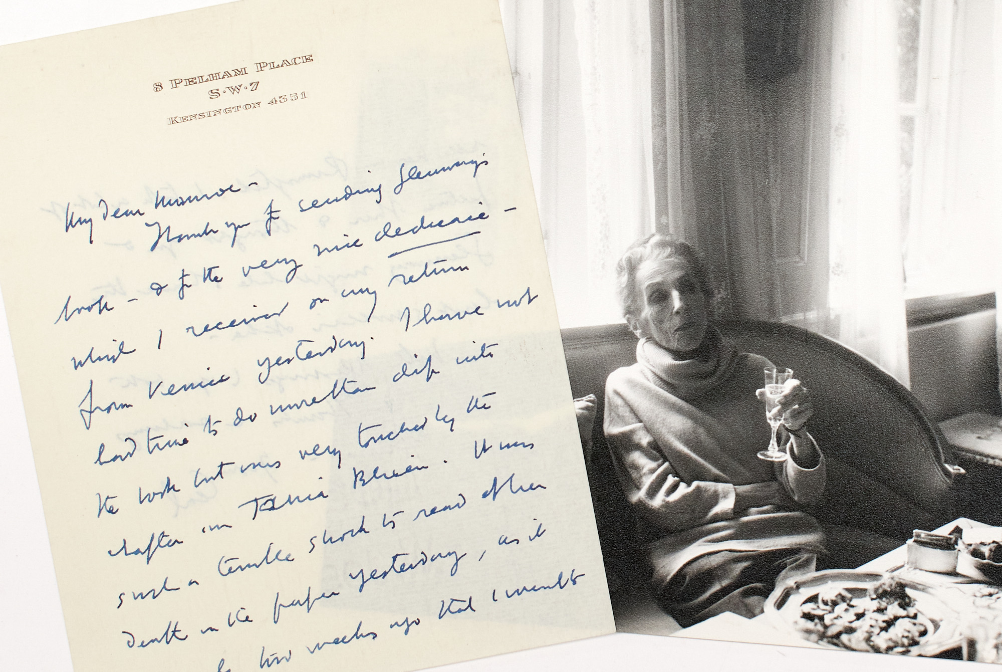 Lot image - BEATON, CECIL  Original photograph of Isak Dinesen.