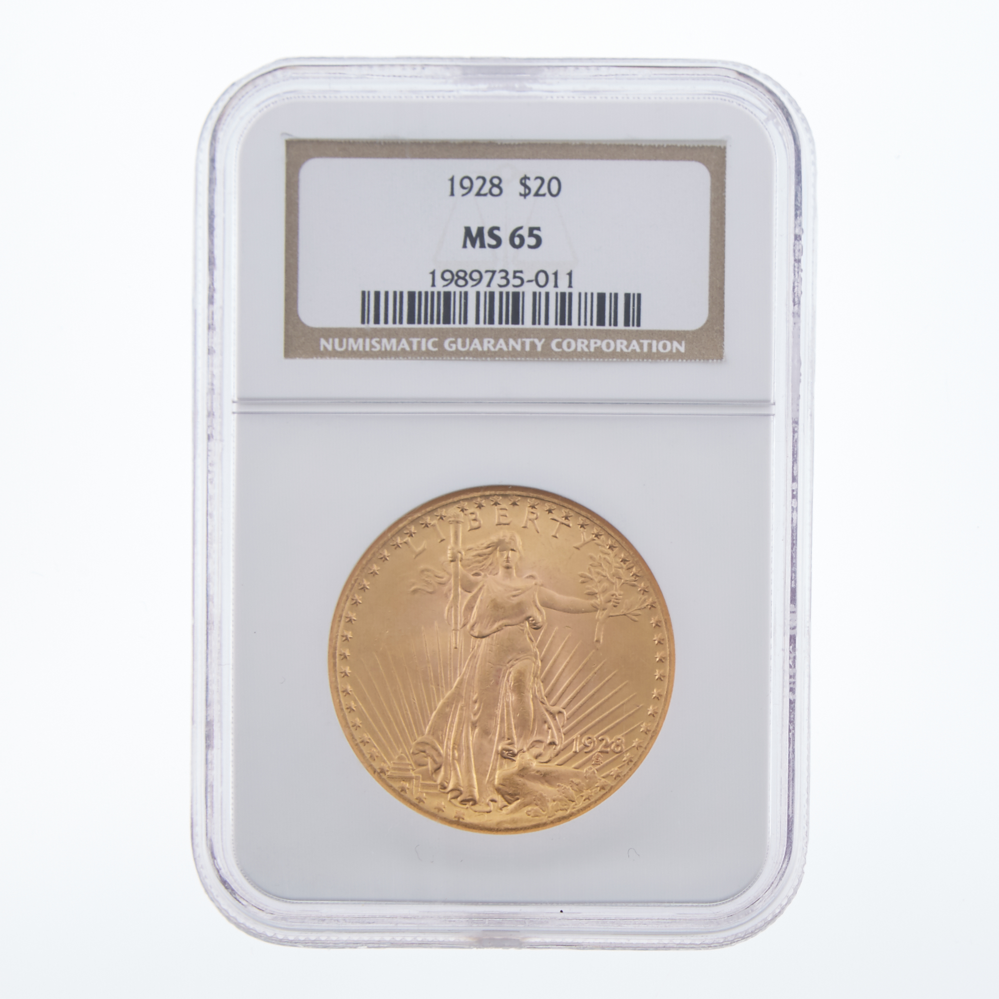 Lot image - United States 1928 $20 St. Gaudens NGC MS65
