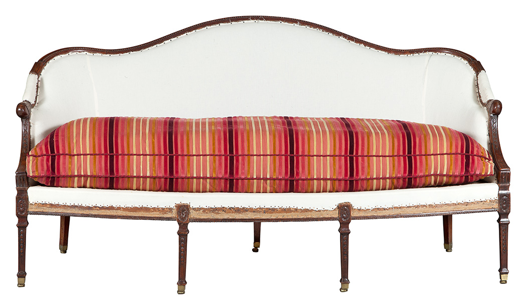 Lot image - George III Mahogany Settee in the manner of John Linnell