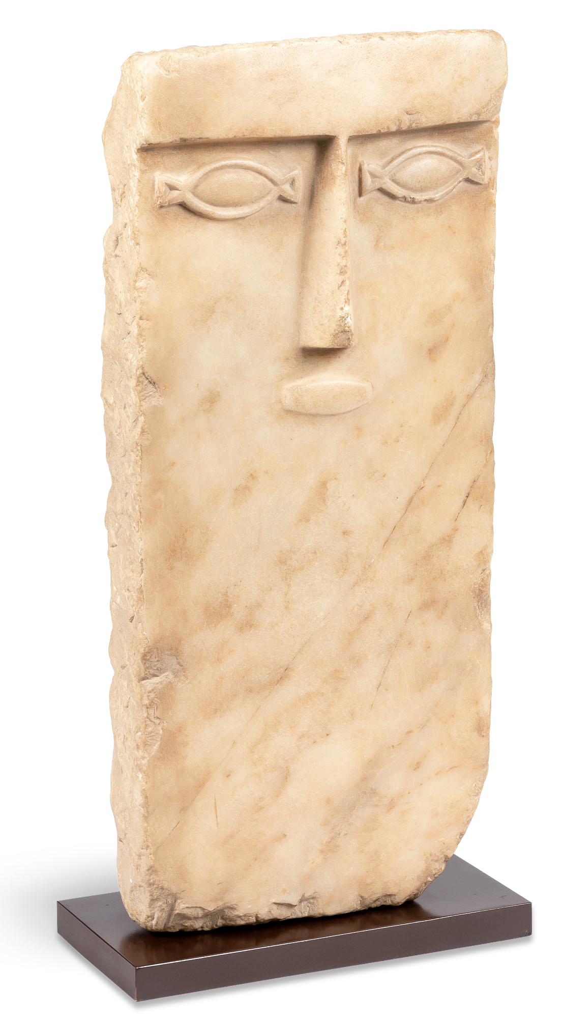 Lot image - South Arabian Alabaster Head Stele