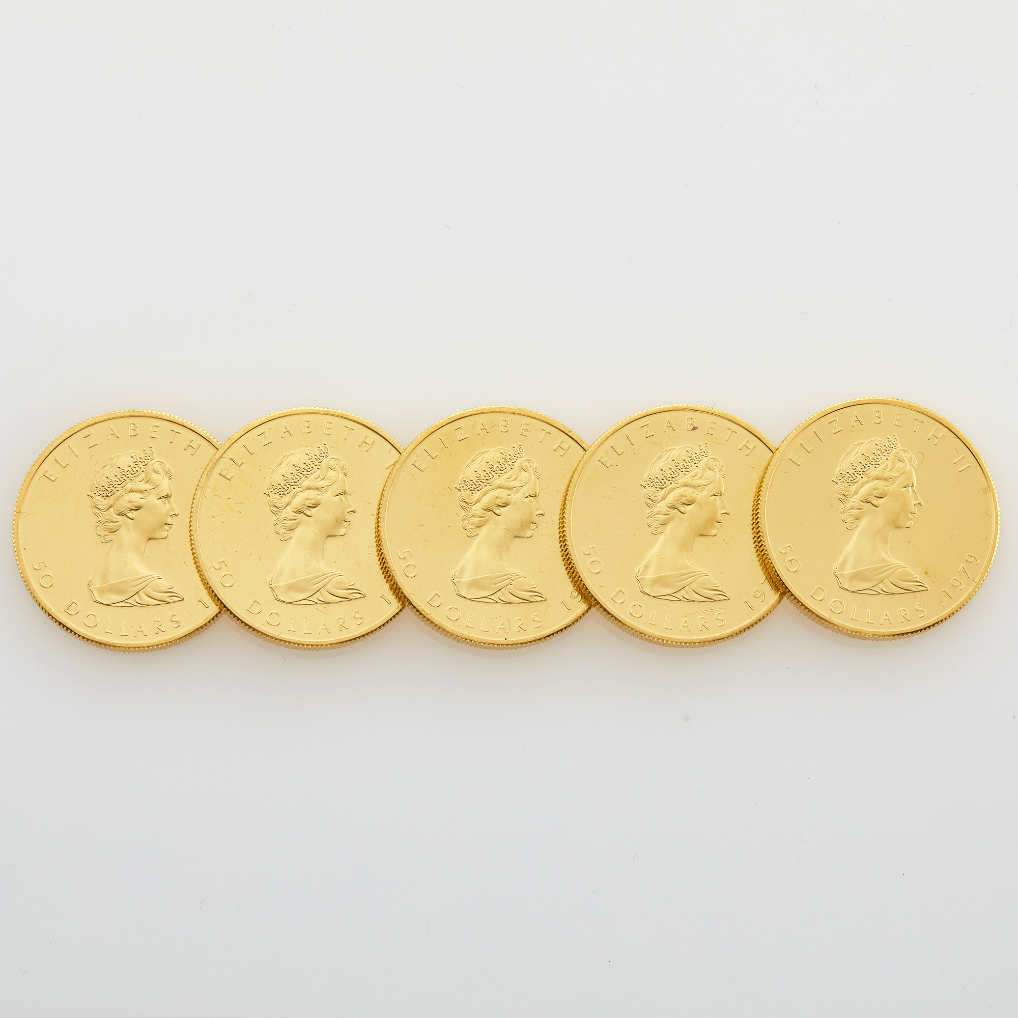 Lot image - Canada 1979 $50 Gold Maple Leafs