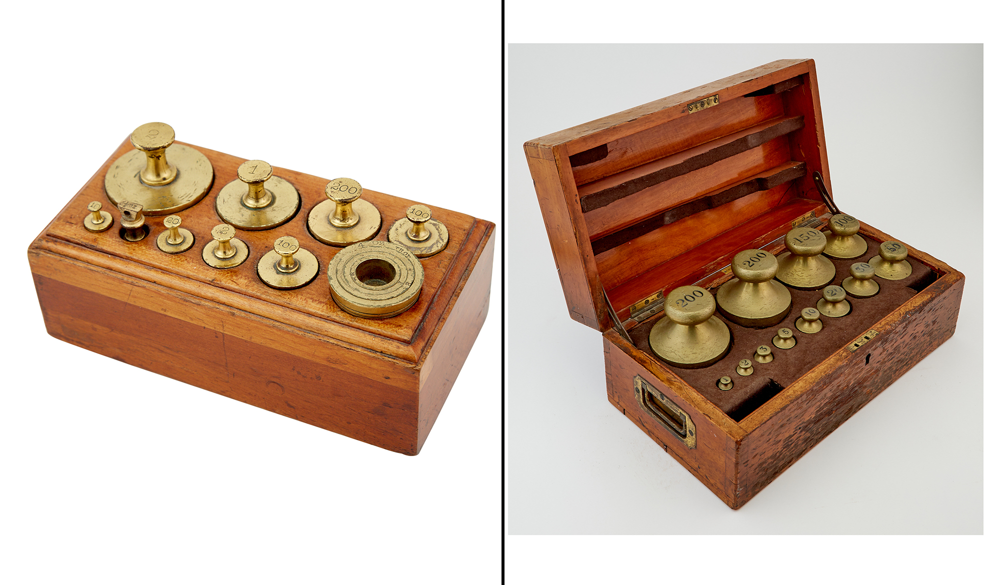 Lot image - Set of English Brass Troy Weights