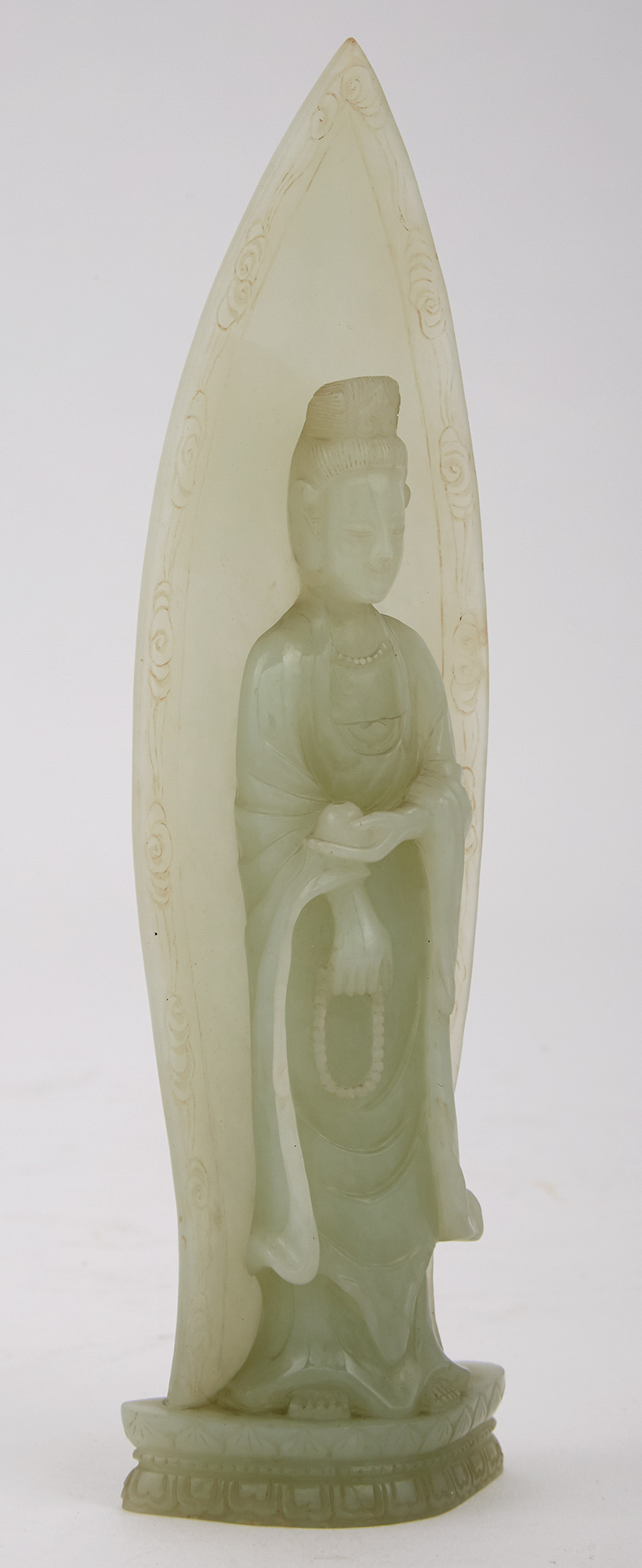 Lot image - Chinese Jade Figure of Guanyin