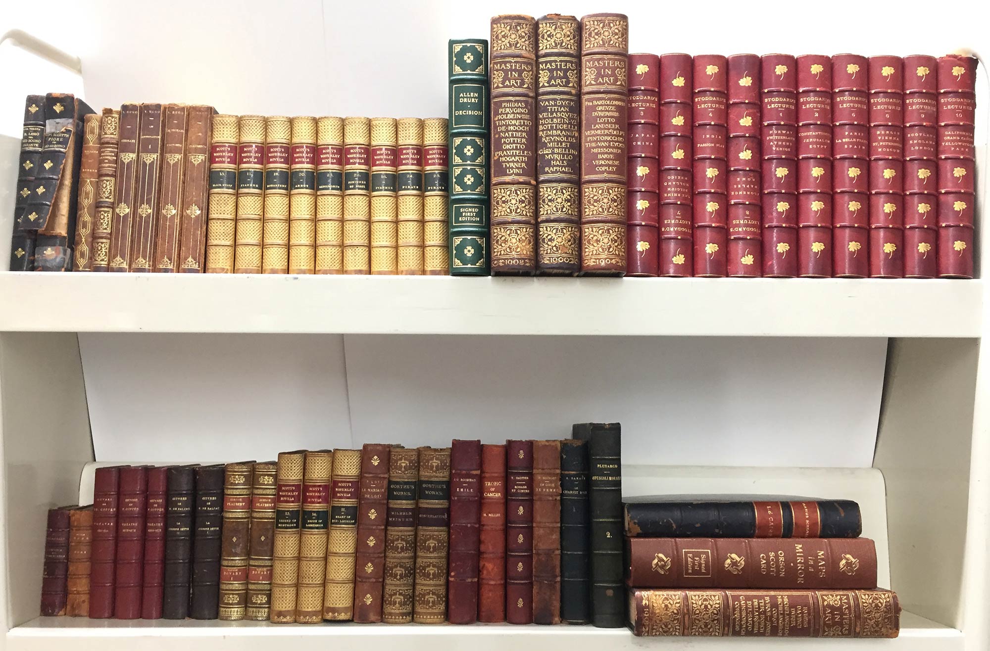 Lot image - [BINDINGS]  Approximately 120 leather bound books.