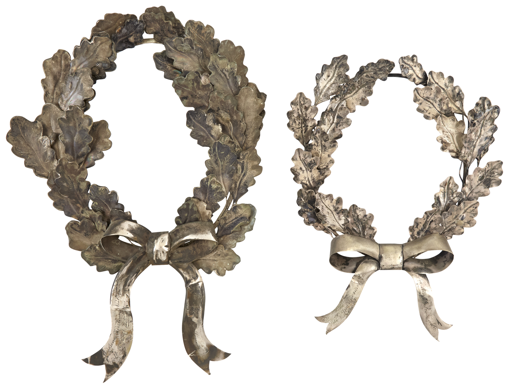 Lot image - Two Continental Silver Wreaths
