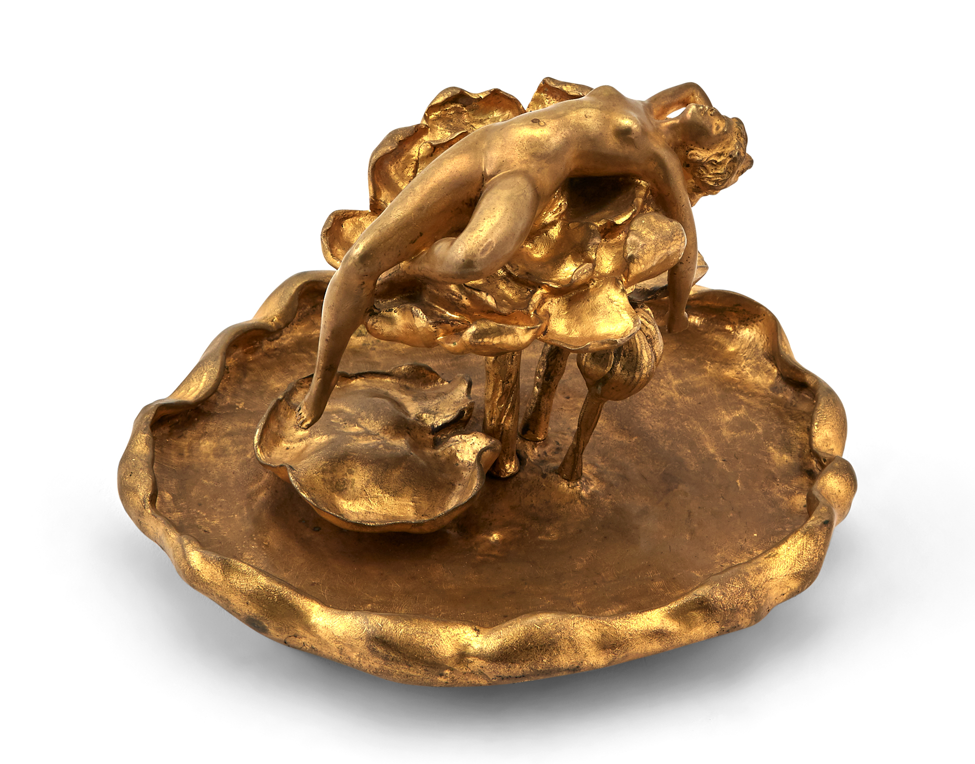 Lot image - American Art Nouveau Gilt-Bronze Figure of a Slumbering Woman