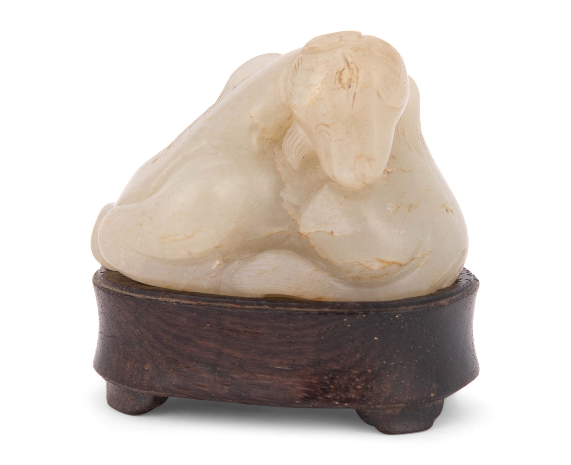 Lot image - A Chinese White Jade Carving of a Camel