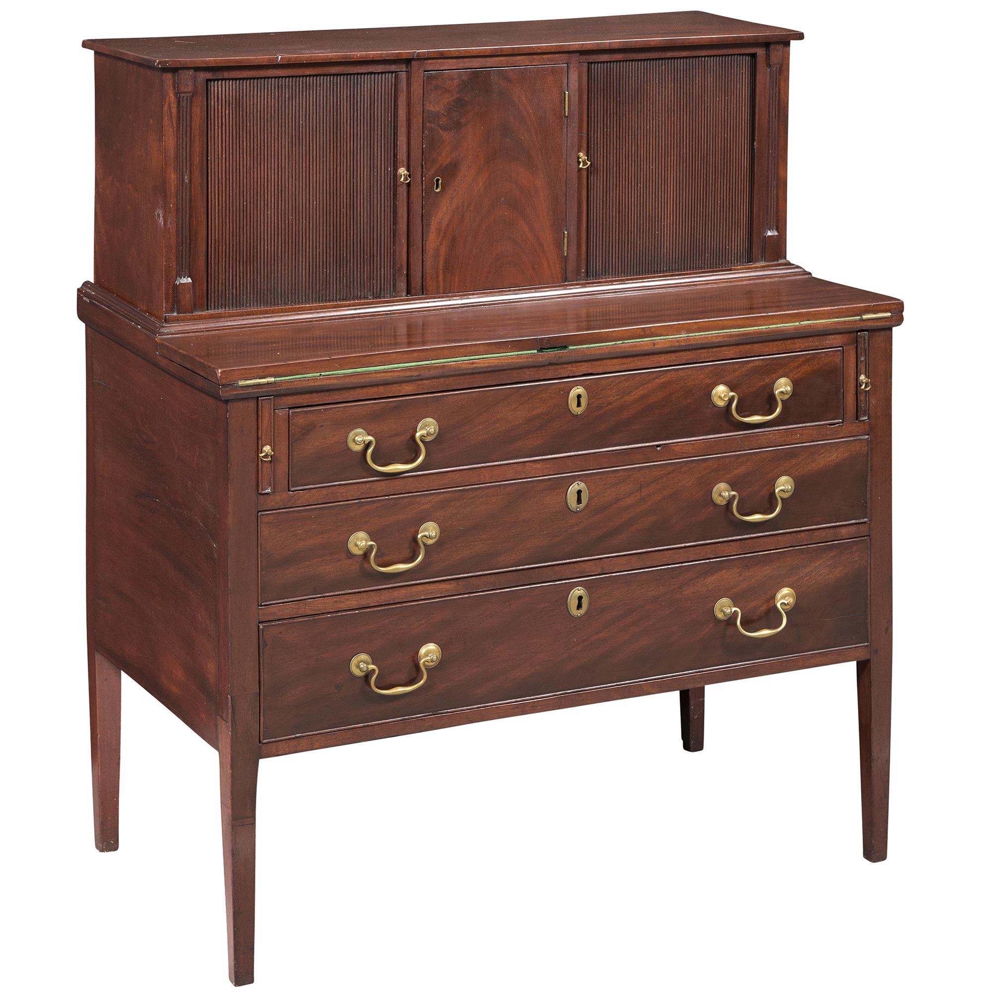 Lot image - Federal Mahogany Tambour Secretary Desk