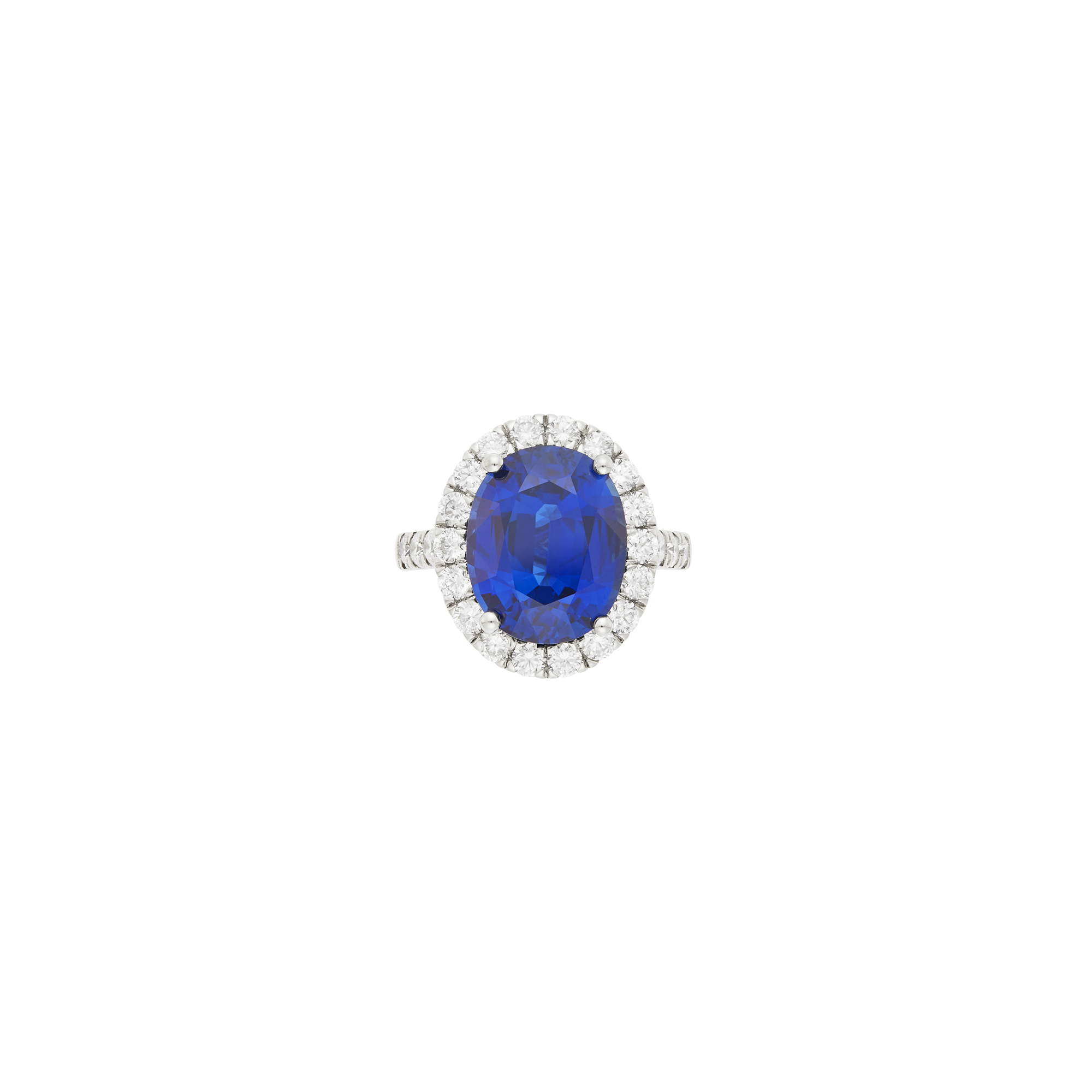 Lot image - Platinum, Sapphire and Diamond Ring