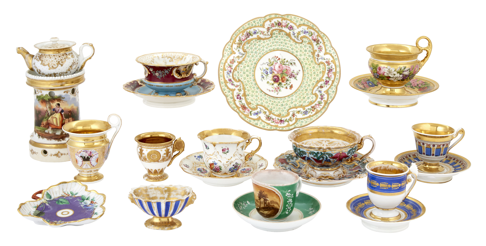 Lot image - Group of Continental Porcelain Articles