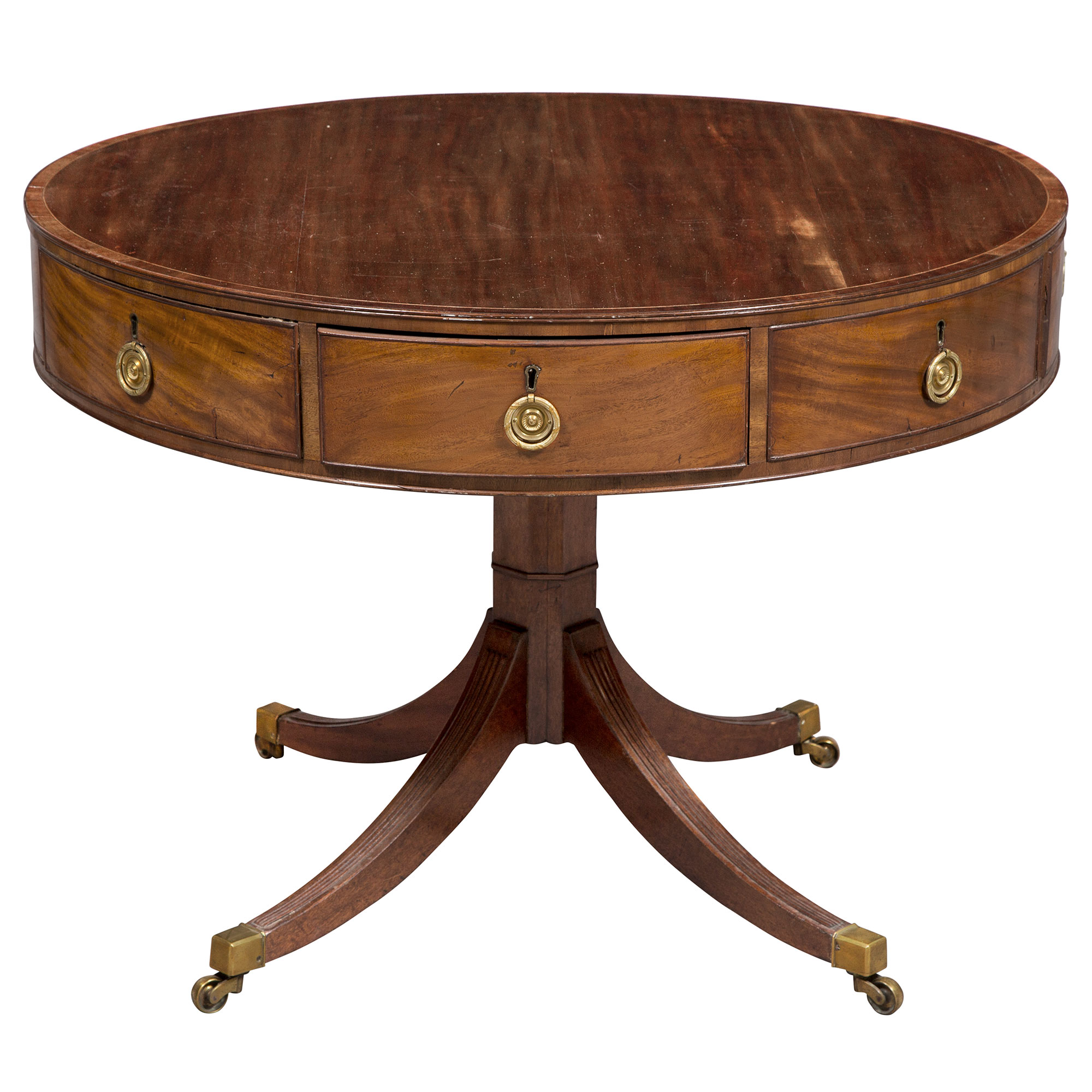 Lot image - George III Mahogany Drum Form Library Table