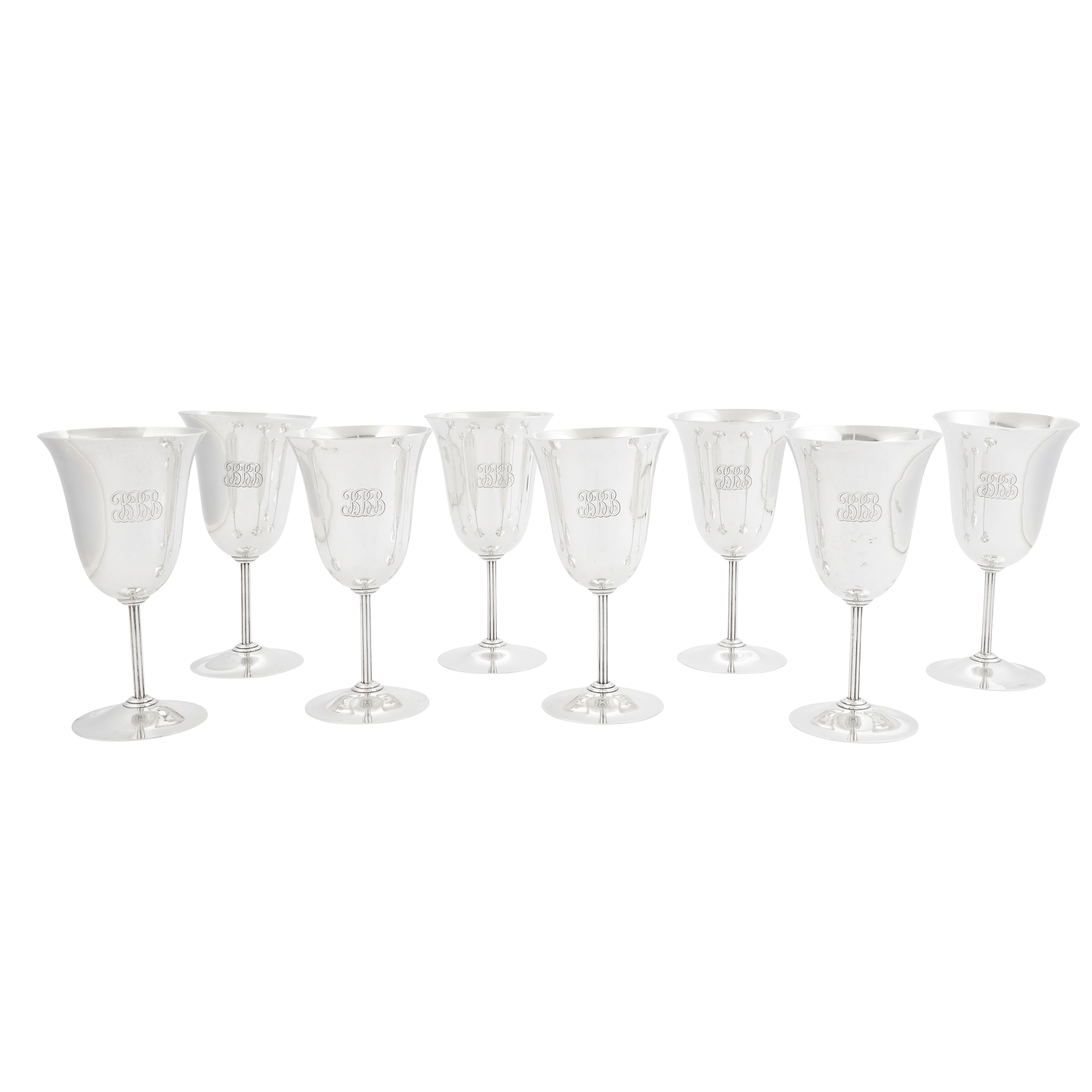 Lot image - Set of Eight International Sterling Silver Goblets