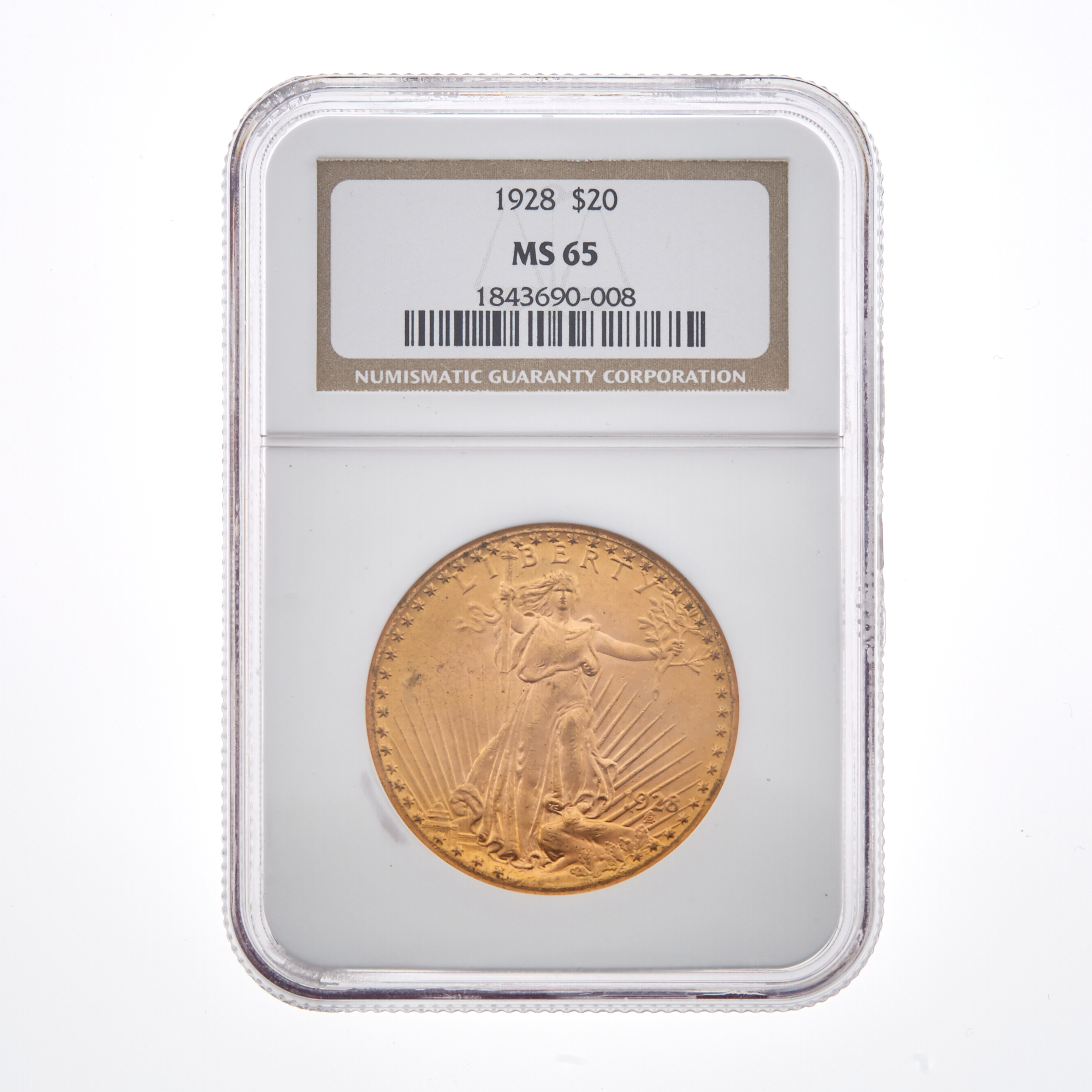 Lot image - United States 1928 $20 St. Gaudens NGC MS65