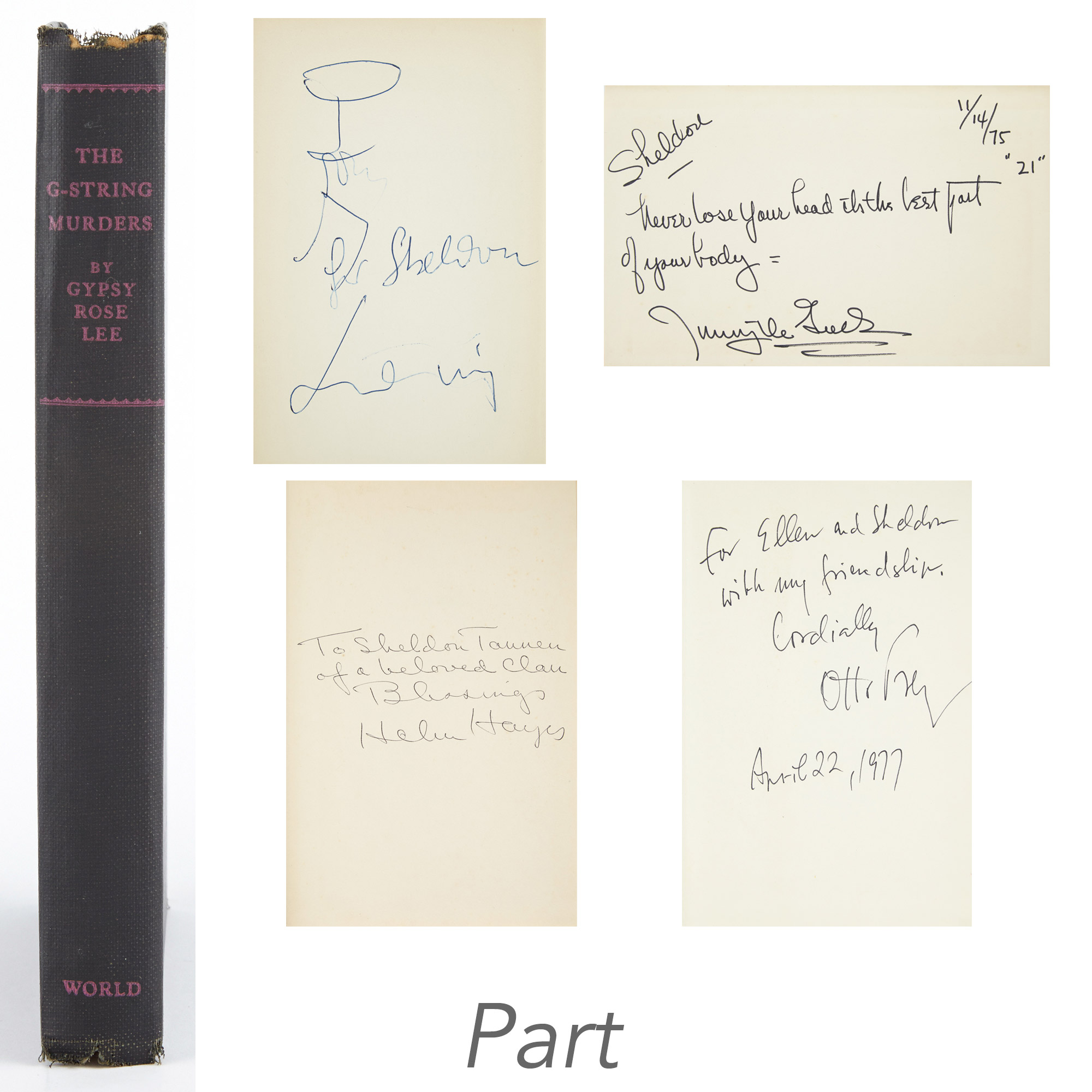 Lot image - [SIGNED BOOKS]  Group of approximately eighty volumes signed or inscribed to Sheldon Tannen.