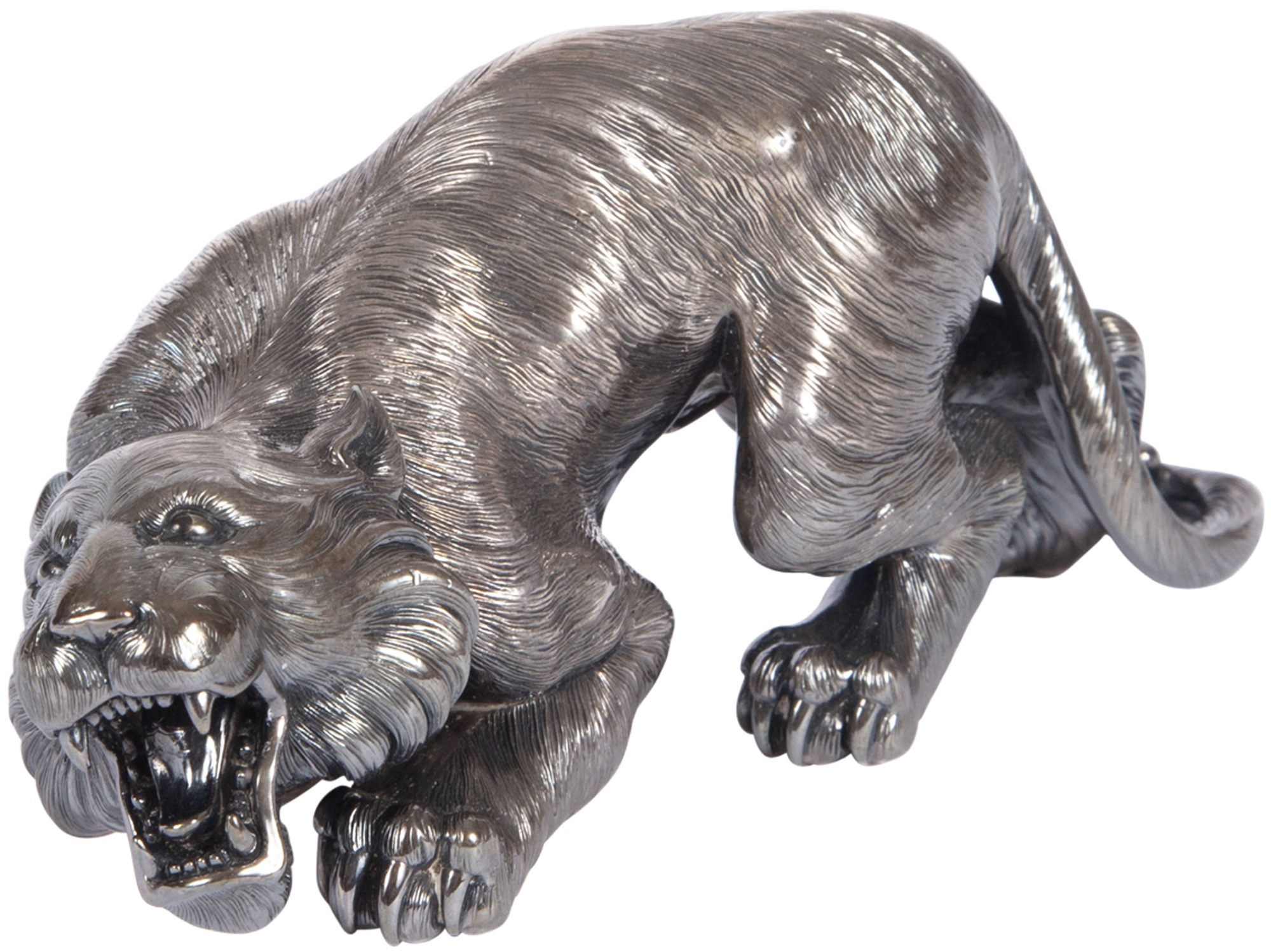 Lot image - Fine Japanese Silver Okimono of a Tiger by The Maruki Company