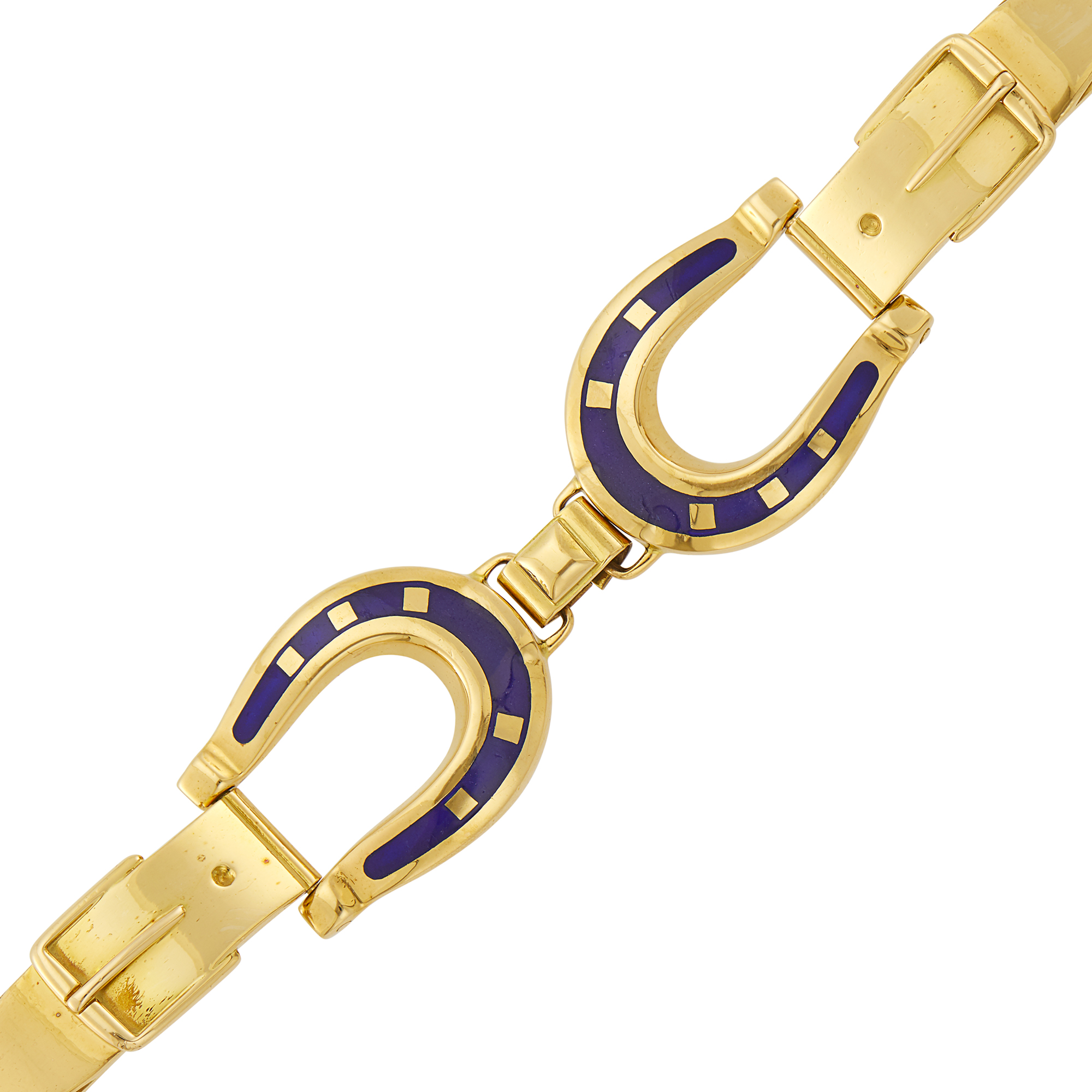 Lot image - Gucci Gold and Blue Enamel Bracelet