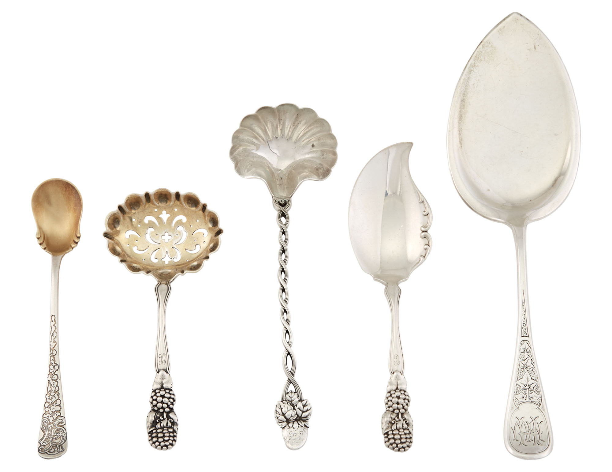 Lot image - Five Tiffany & Co. Sterling Silver Serving Pieces