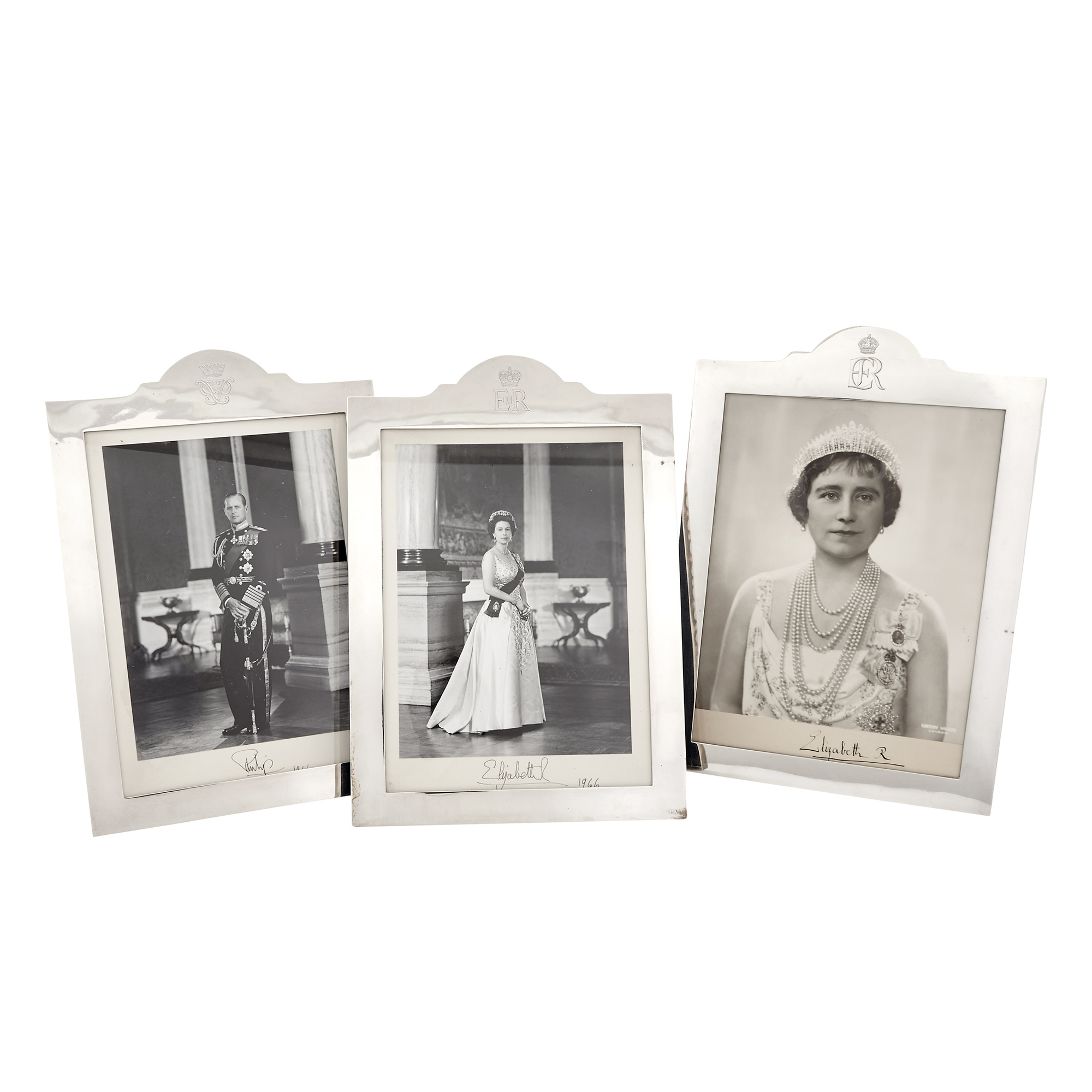 Lot image - Three English Sterling Silver Royal Presentation Frames