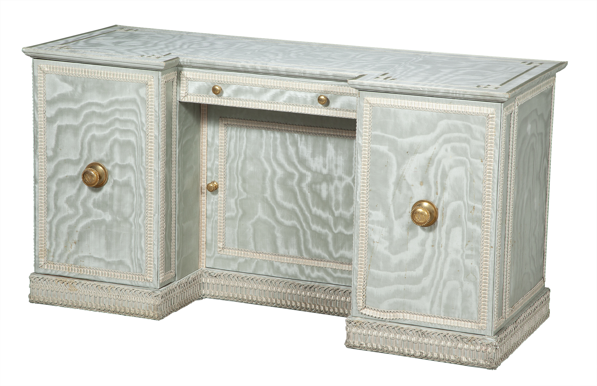 Lot image - Pale Blue Moiré Silk-Lined Dressing Table designed by Maison Jansen for The Duchess of Windsor, 20th Century