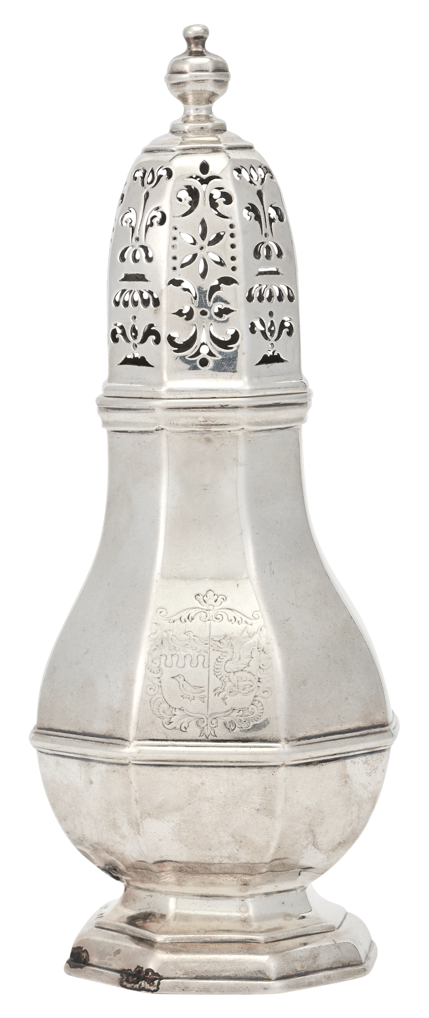 Lot image - Queen Anne Britannia Silver Sugar Caster