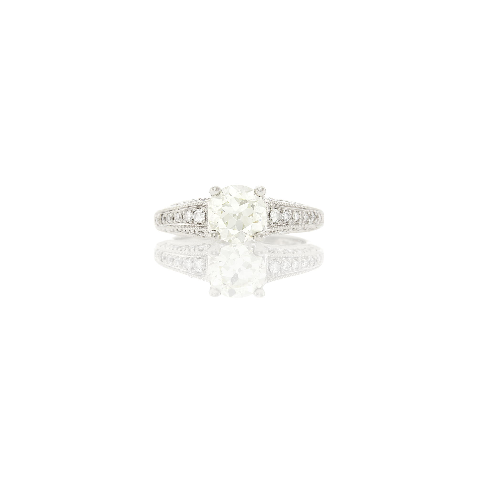 Lot image - Platinum and Diamond Ring