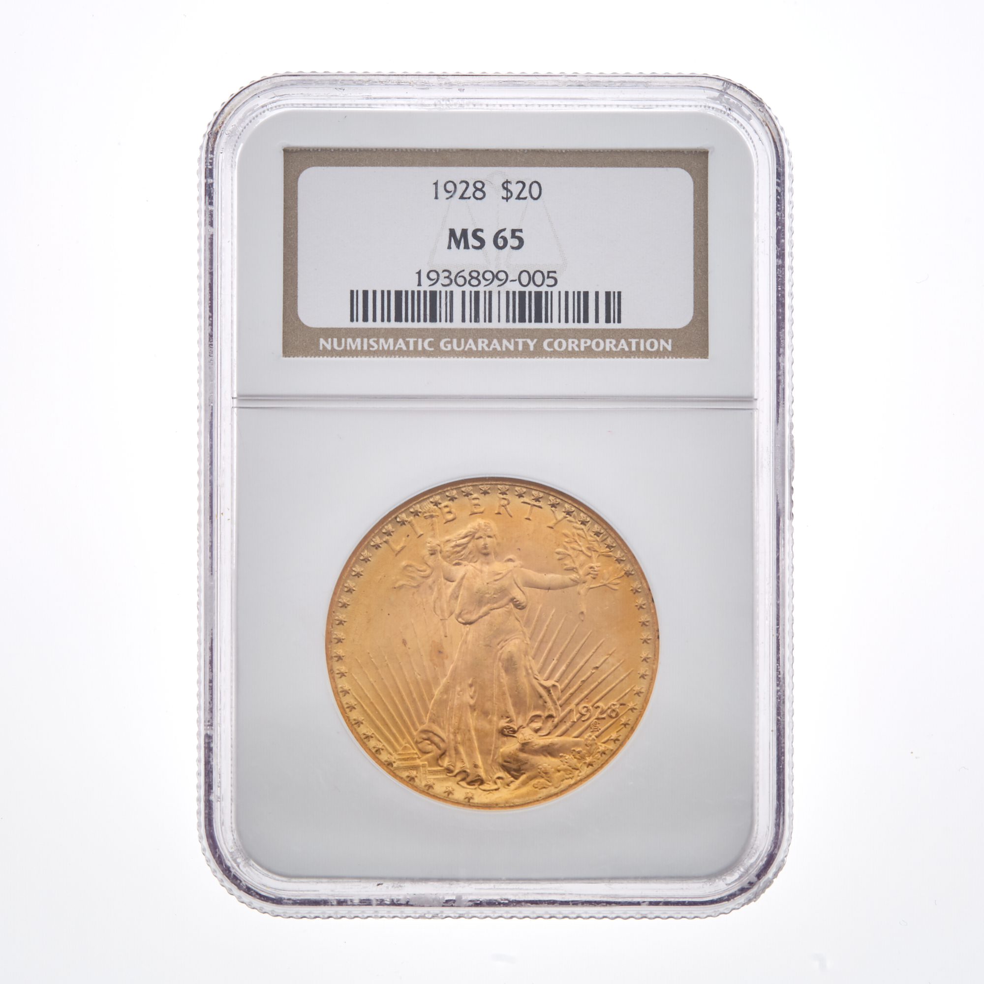 Lot image - United States 1928 $20 St. Gaudens NGC MS65