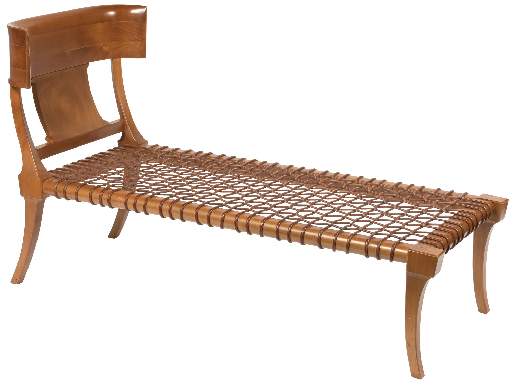 Lot image - T.H. Robsjohn Gibbings Walnut and Leather Klismos