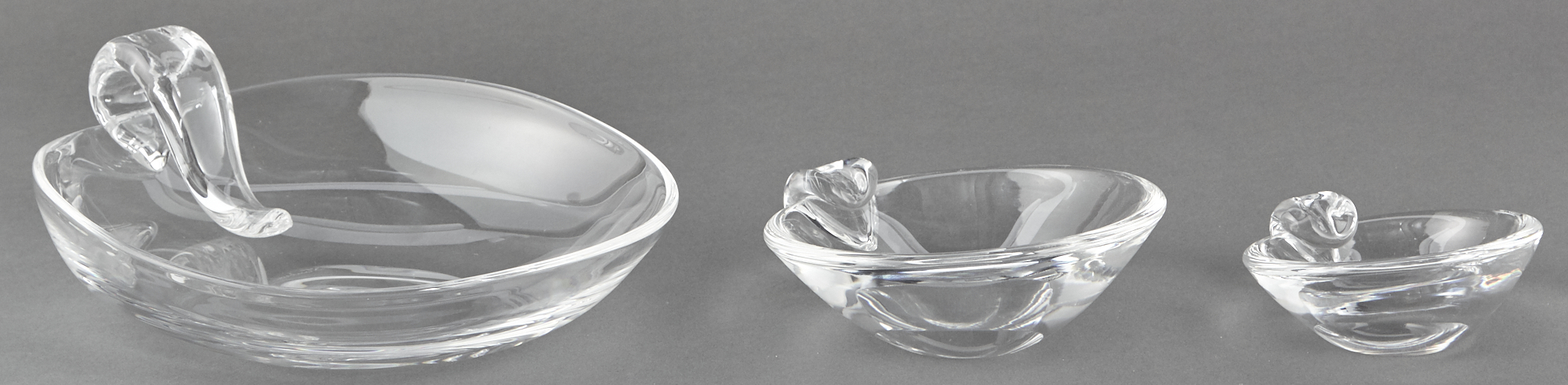 Lot image - Group of Three Steuben Glass Dishes