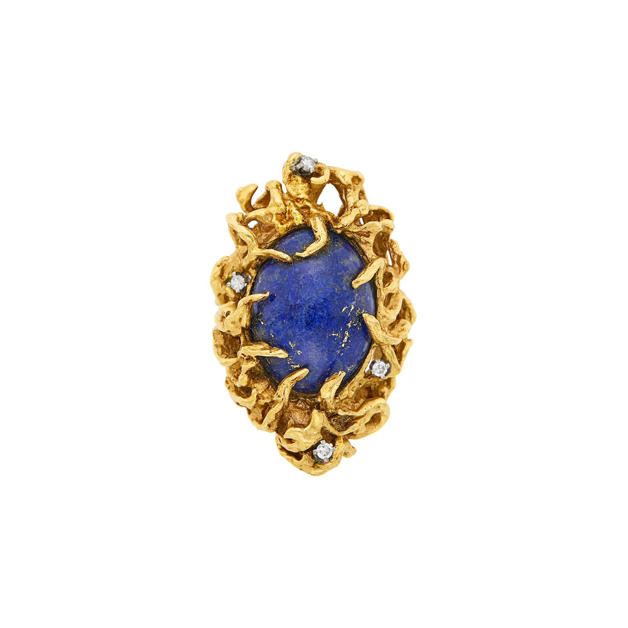 Lot image - Attributed to Arthur King Gold, Lapis and Diamond Ring