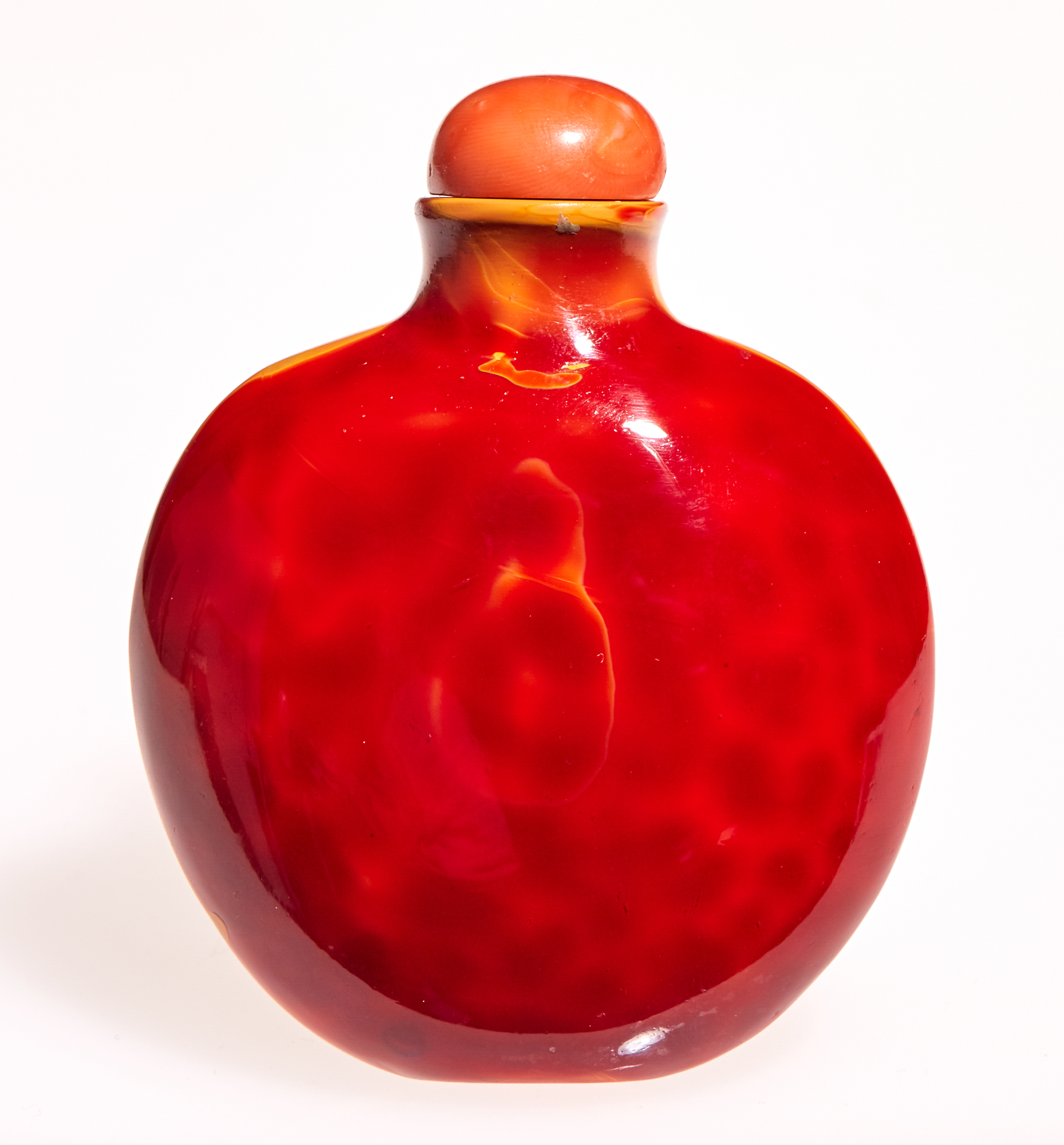 Lot image - A Chinese Realgar Glass Snuff Bottle