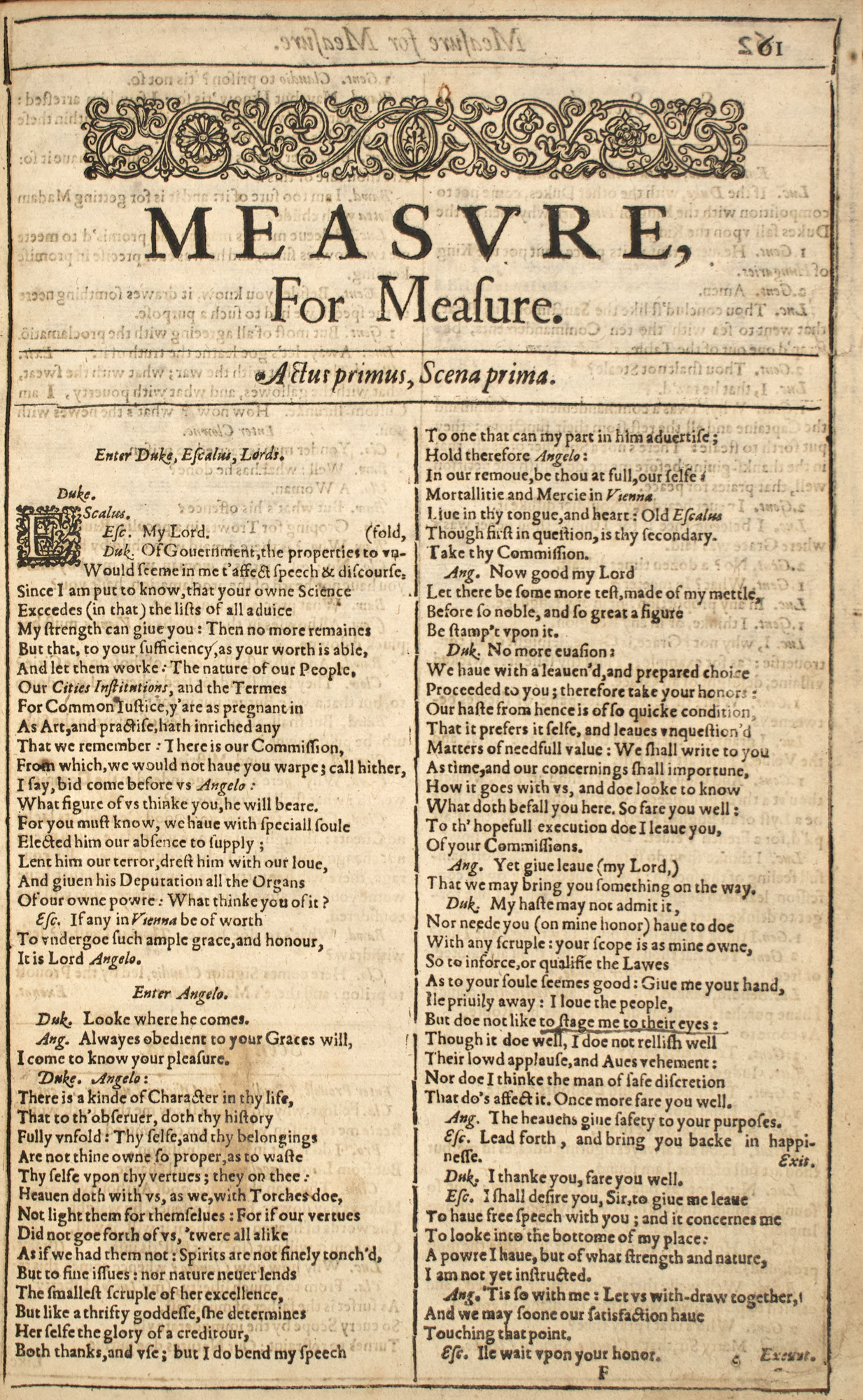 Lot image - SHAKESPEARE, WILLIAM  Measure for Measure.