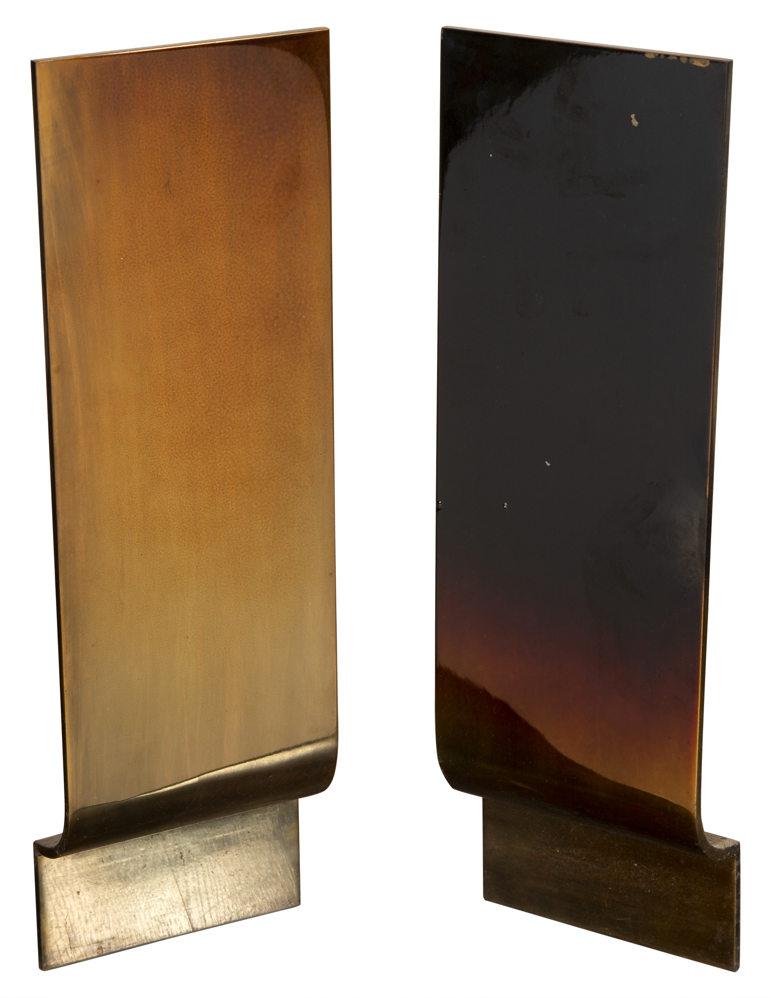 Lot image - Pair of Modern Brass Andirons
