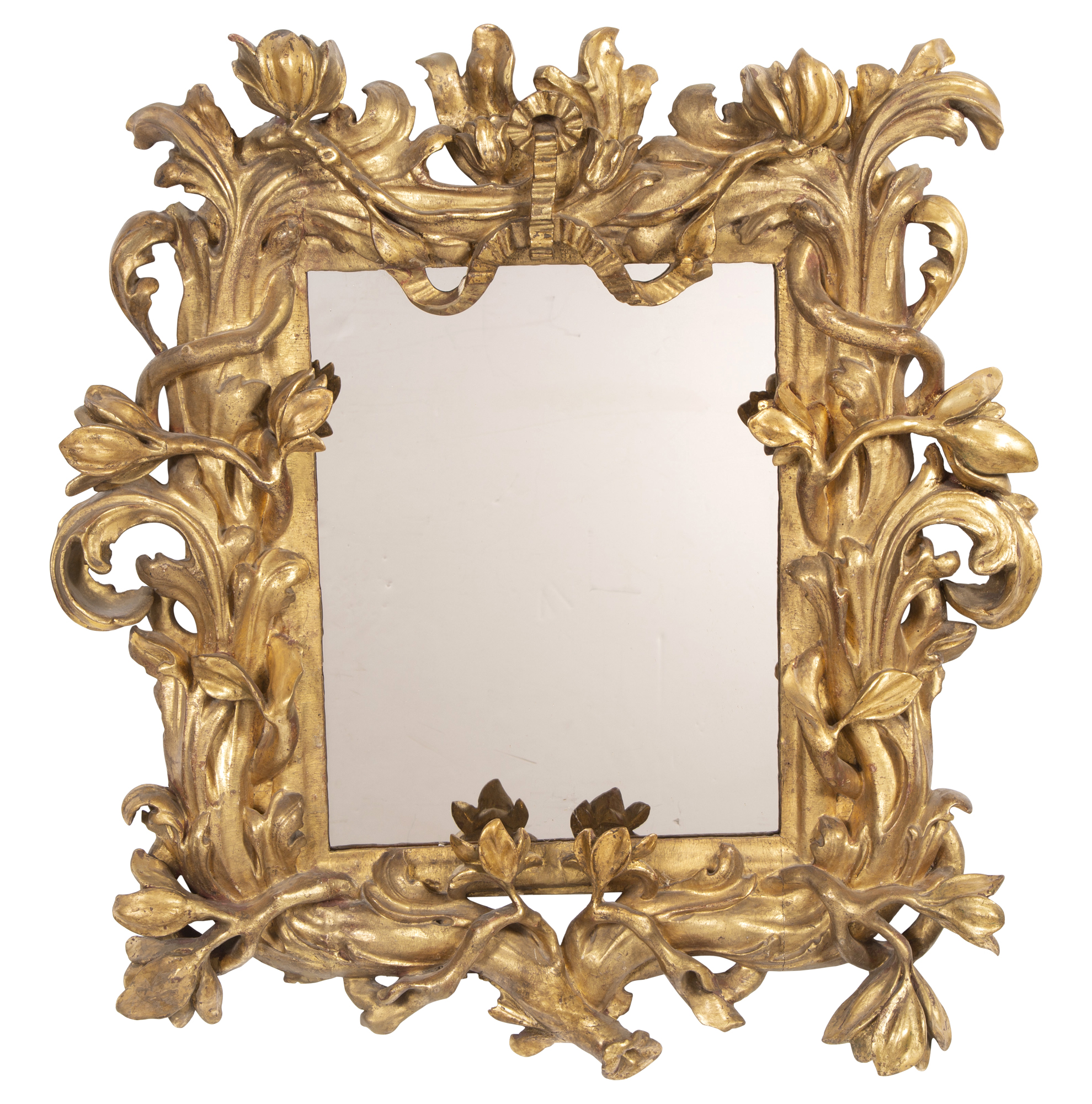 Lot image - Baroque Style Carved and Giltwood Mirror