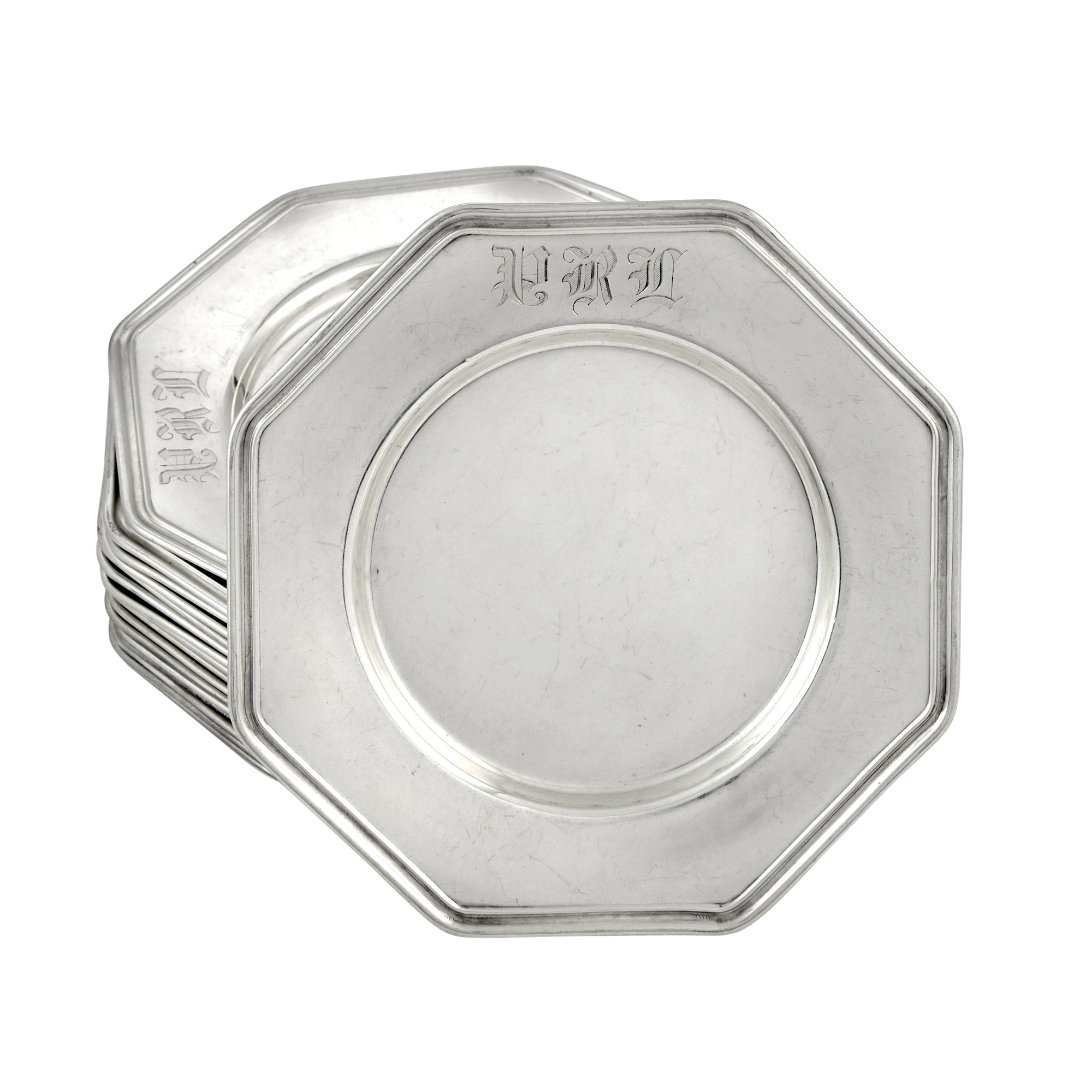 Lot image - Set of Eighteen American Sterling Silver Bread Plates