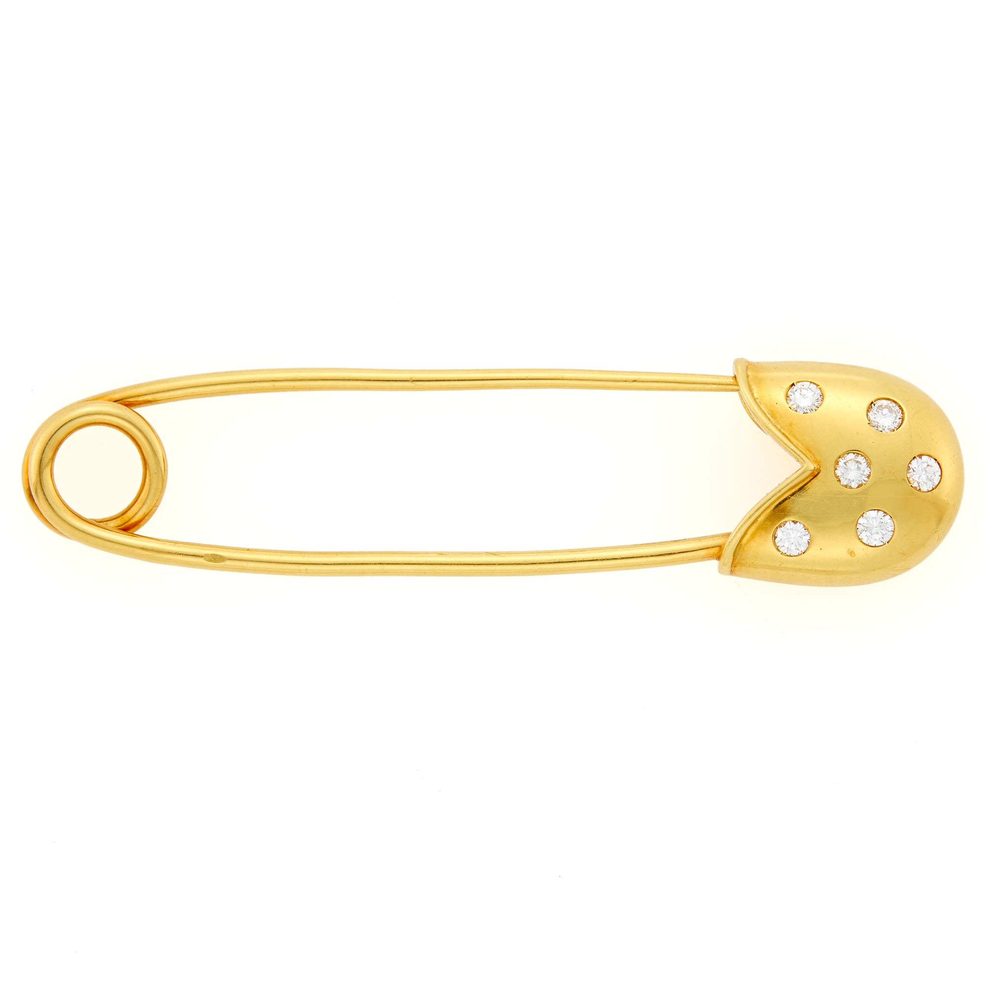 Lot image - Faraone Gold and Diamond Safety Pin