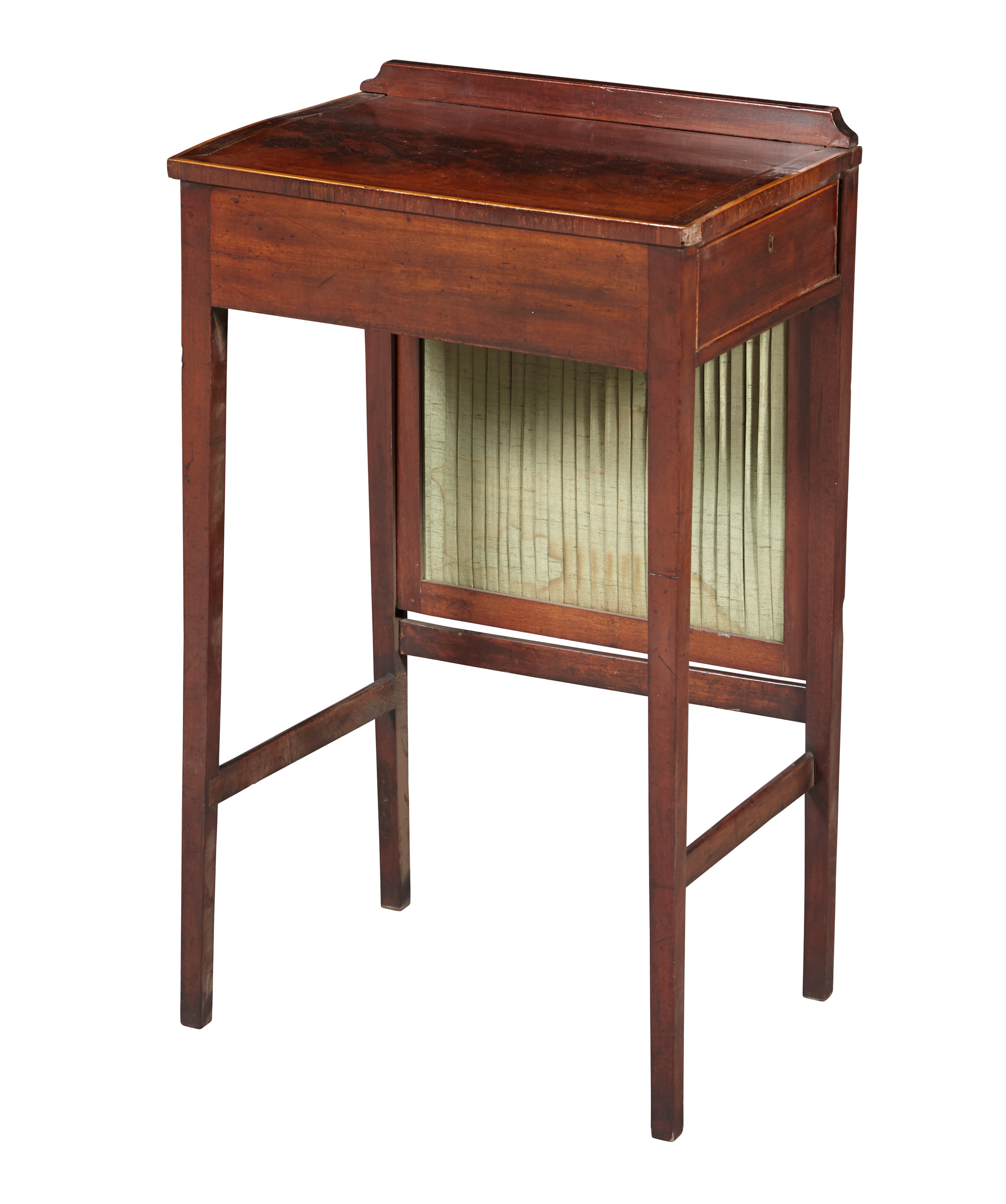 Lot image - George III Inlaid Mahogany Writing Table with Firescreen