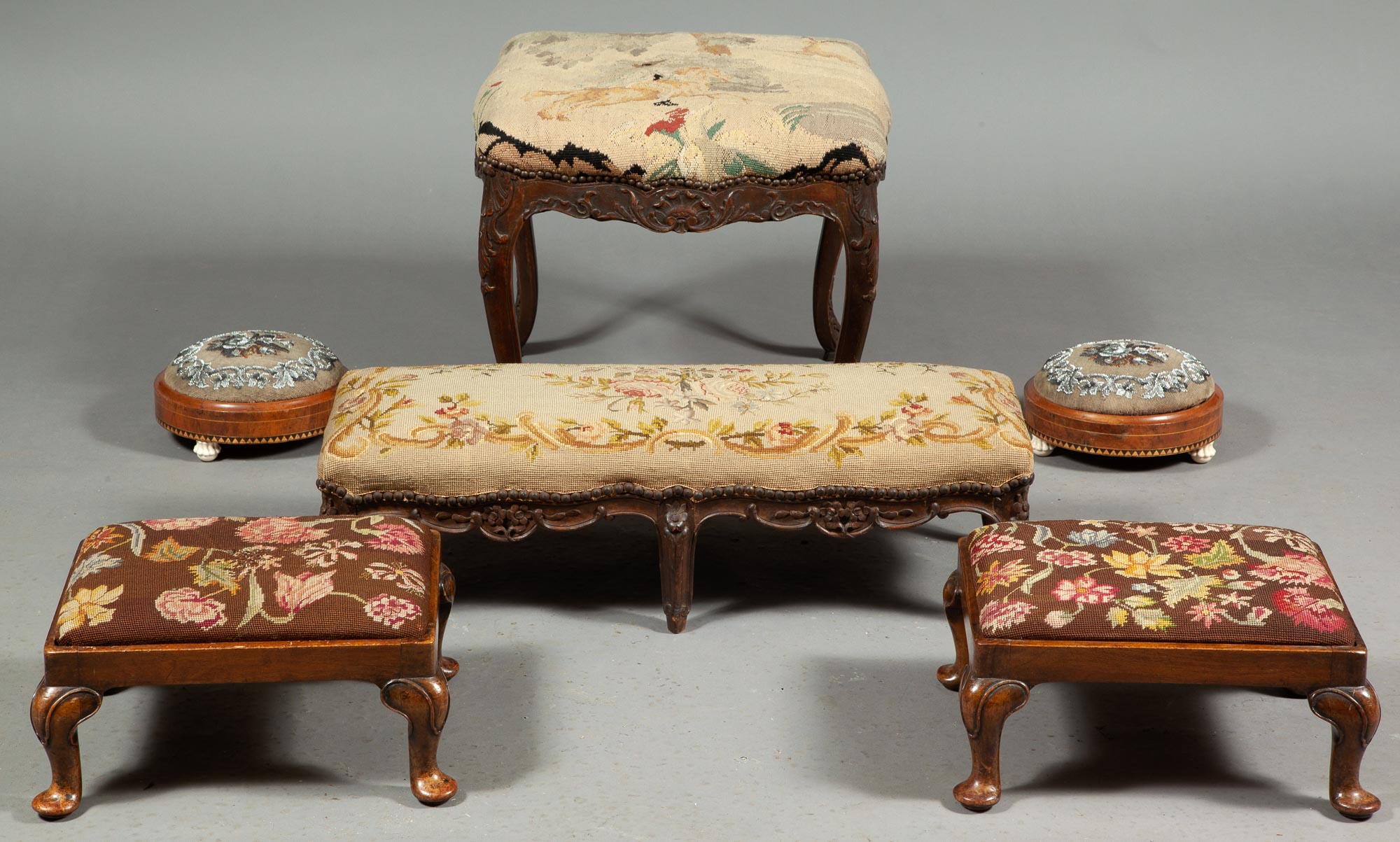 Lot image - Group of Six Footstools