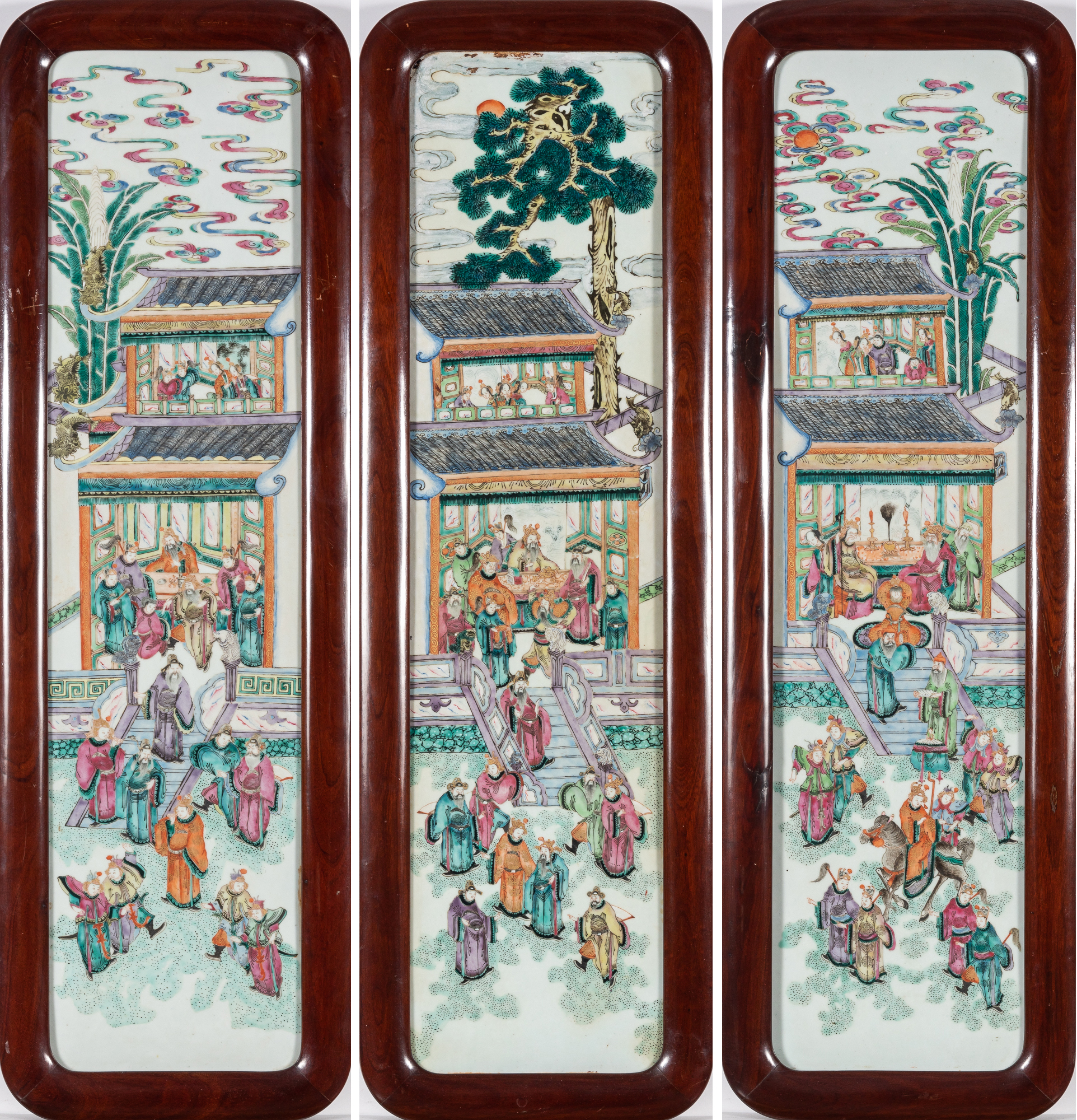 Lot image - Three Chinese Export Porcelain Plaques