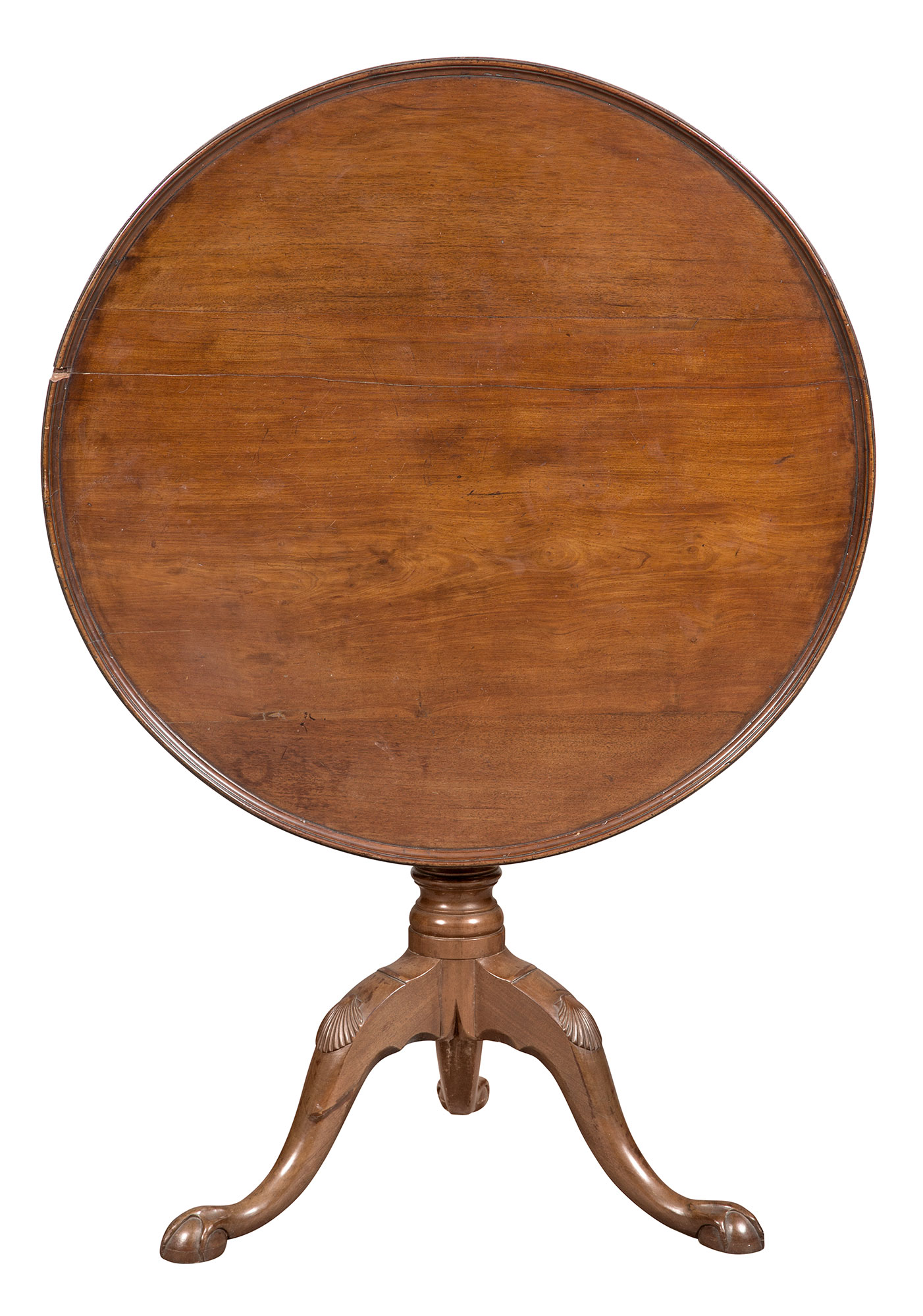 Lot image - Chippendale Mahogany Tilt-Top Tea Table