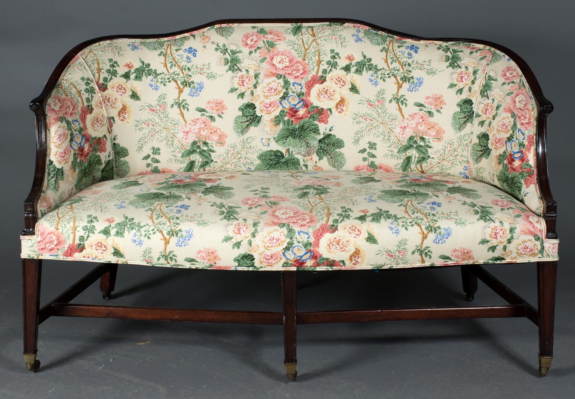 Lot image - George III Mahogany Upholstered Settee