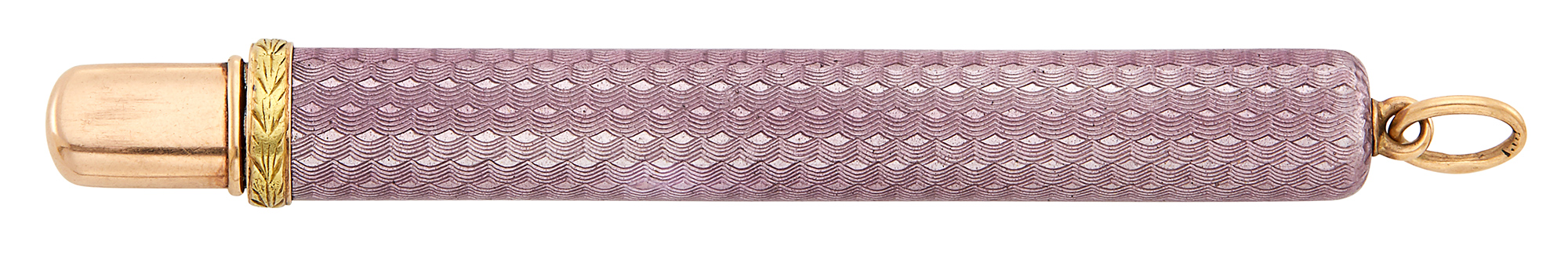 Lot image - Fabergé Two-Color Gold and Guilloché Enamel Pencil