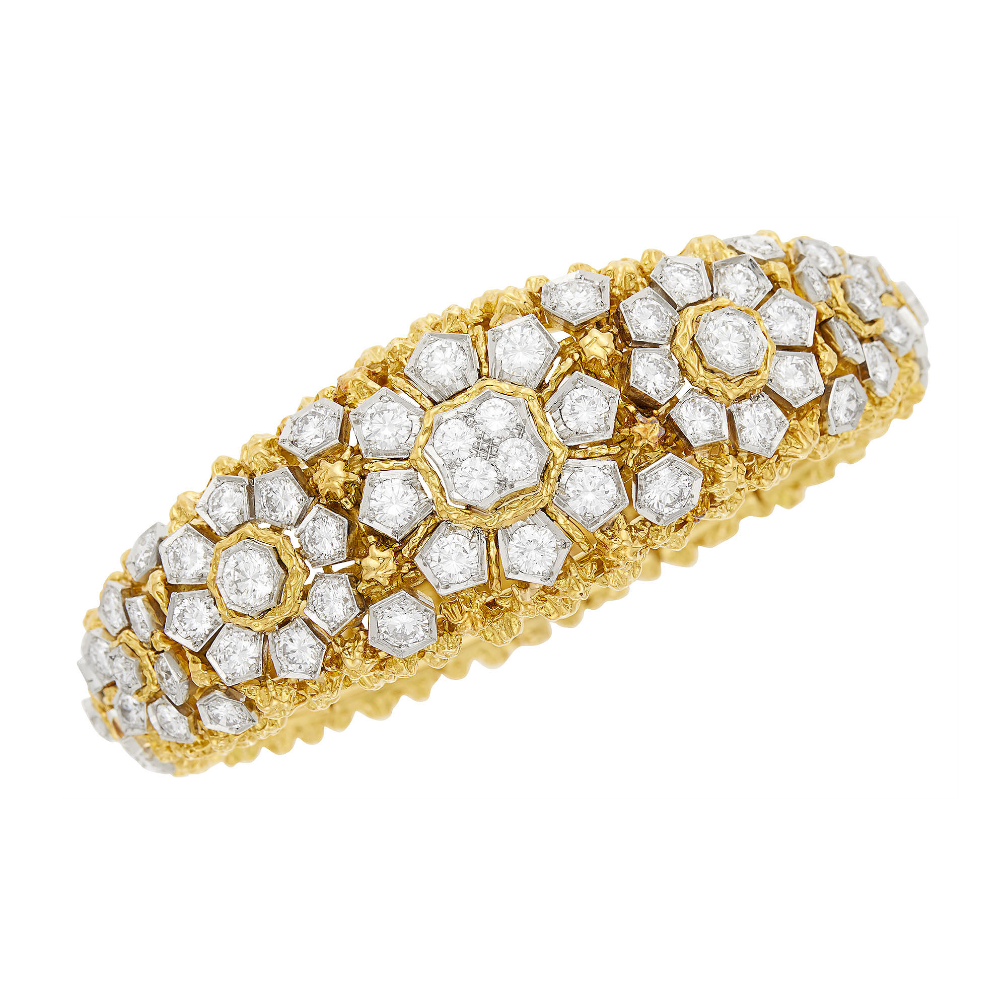 Lot image - André Vassort Gold, Platinum and Diamond Bracelet, France