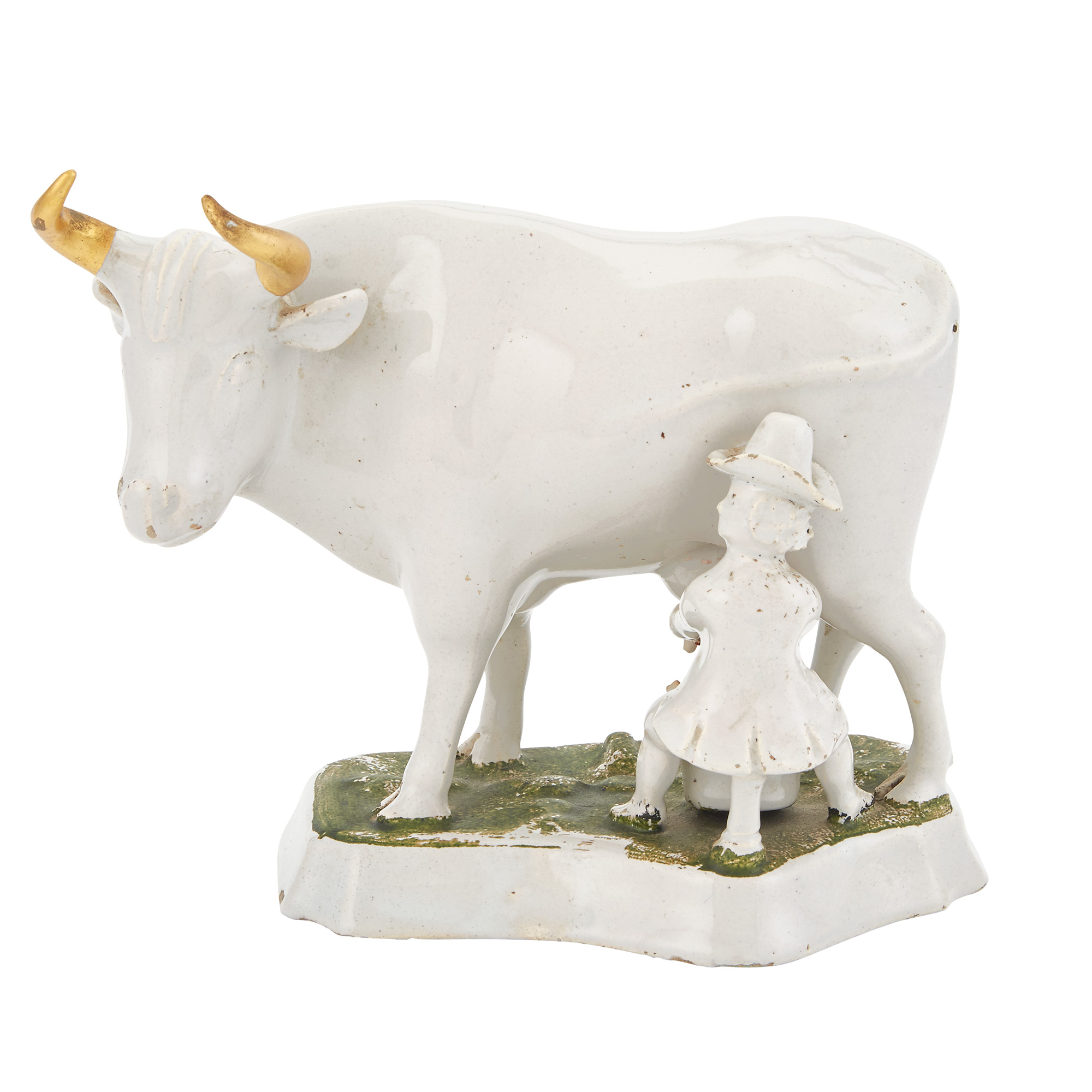 Lot image - Delft White Glazed Pottery Milking Group